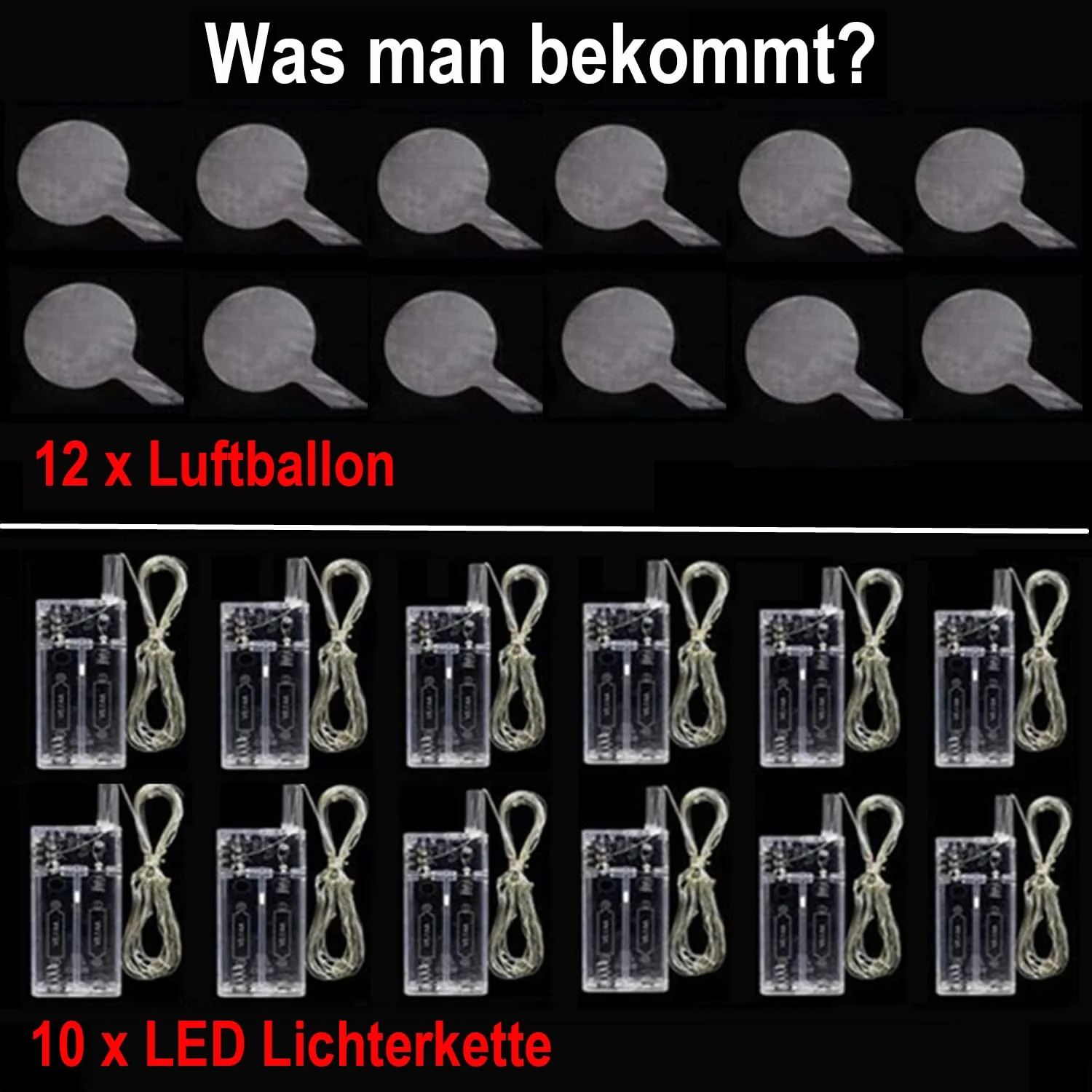 10 Pack Leuchtende Luftballons, Bobo Helium Ballons LED Luftballon, Wiederverwendbare Luftballon mit Lichterketten für Geburtstag Hochzeit Valentinstag Party Deko - Image 2