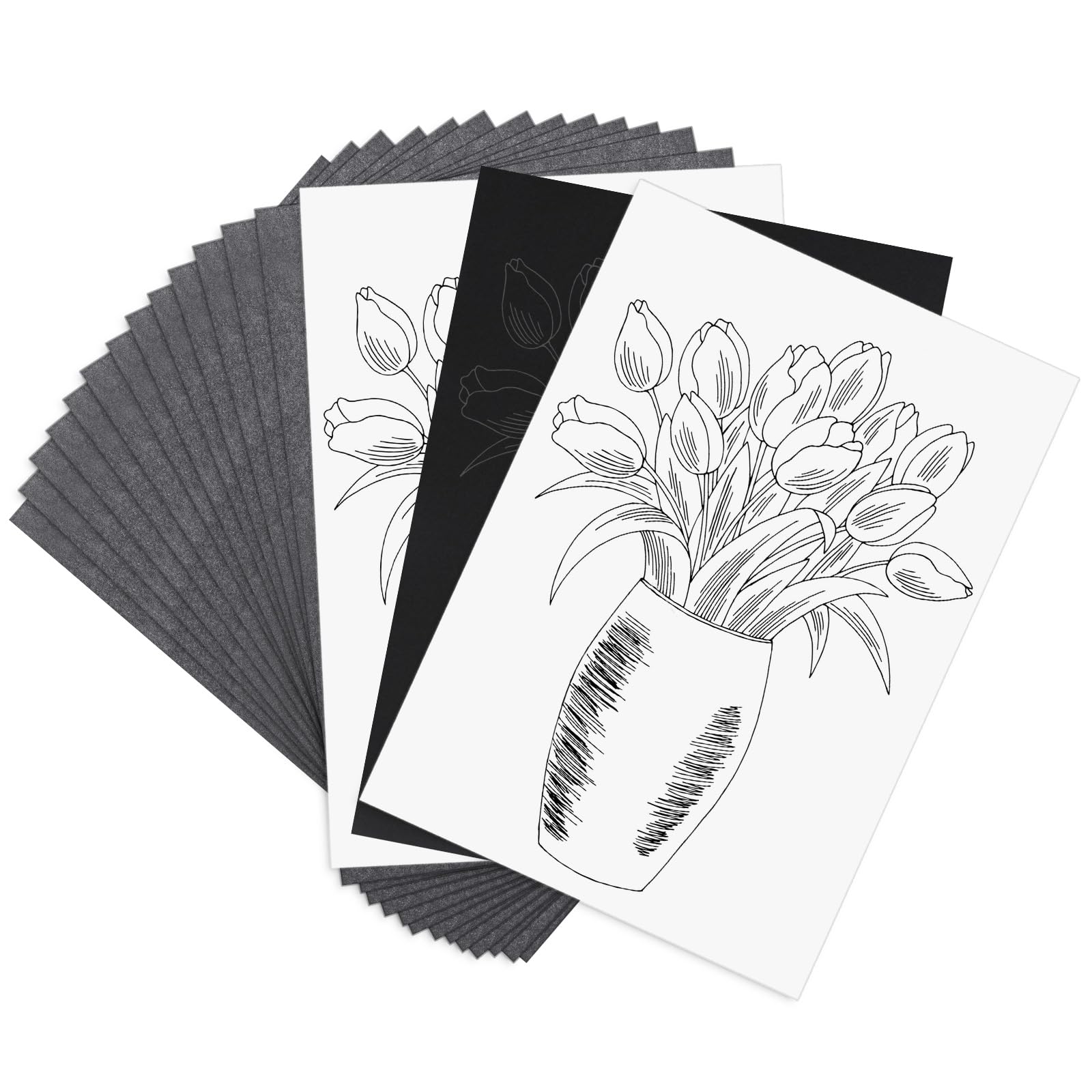 100 Blatt Transfer- und Kopierpapier, A4 Black Carbon pauspapier für holz, kohlepapier zum nachzeichnen, graphitpapier, durchschreibepapier, 21 x 29,7 cm