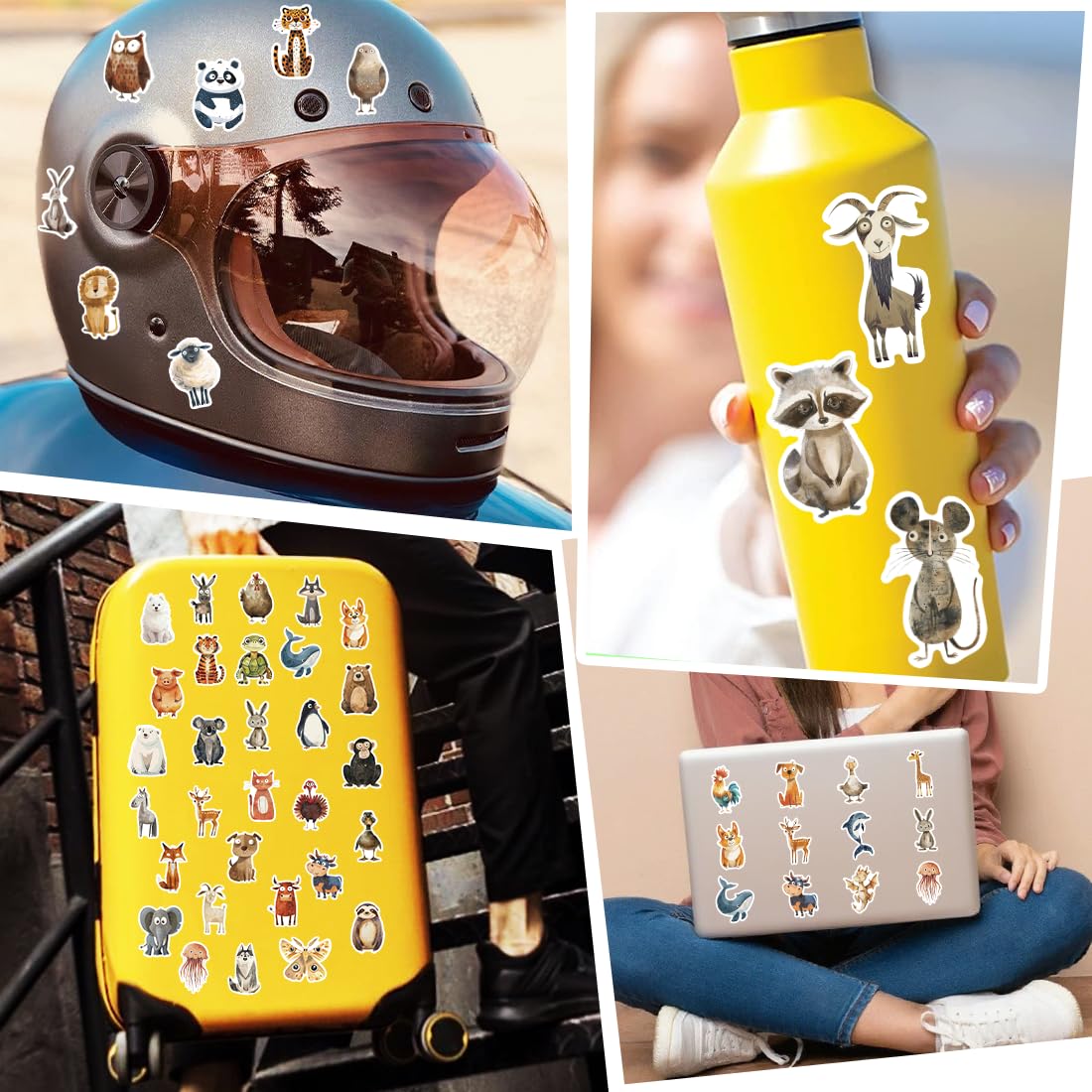 100 Stück Sticker Tiere, Aufkleber Kinder, Wasserfeste Tier Sticker, Kreatives DIY für Laptop, Mobiltelefon, Skateboard, Gepäck & mehr - Image 5