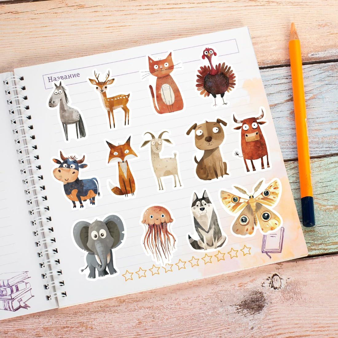 100 Stück Sticker Tiere, Aufkleber Kinder, Wasserfeste Tier Sticker, Kreatives DIY für Laptop, Mobiltelefon, Skateboard, Gepäck & mehr - Image 6