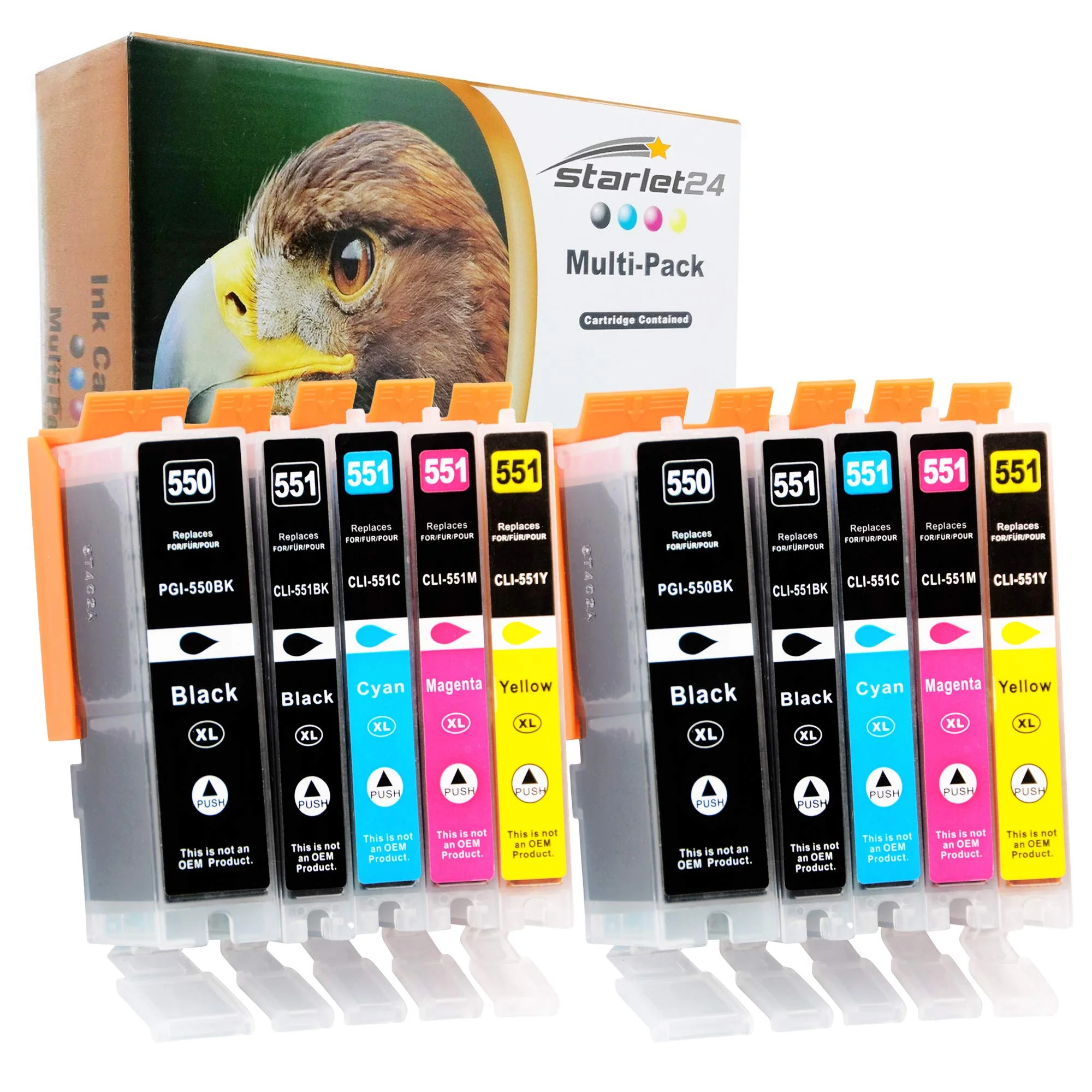 10er-Set Druckerpatronen Kompatibel zu Canon PGI-550 CLI-551 für PIXMA iP-7200 iP-7250 iP-8750 iX-6850 MG-5450 MG-5550 MG-5650 MG-5655 MG-6350 MG-6450 MG-6650 MG-7100 MG-7150 MG-7550 MX-725 MX-925 - Image 7