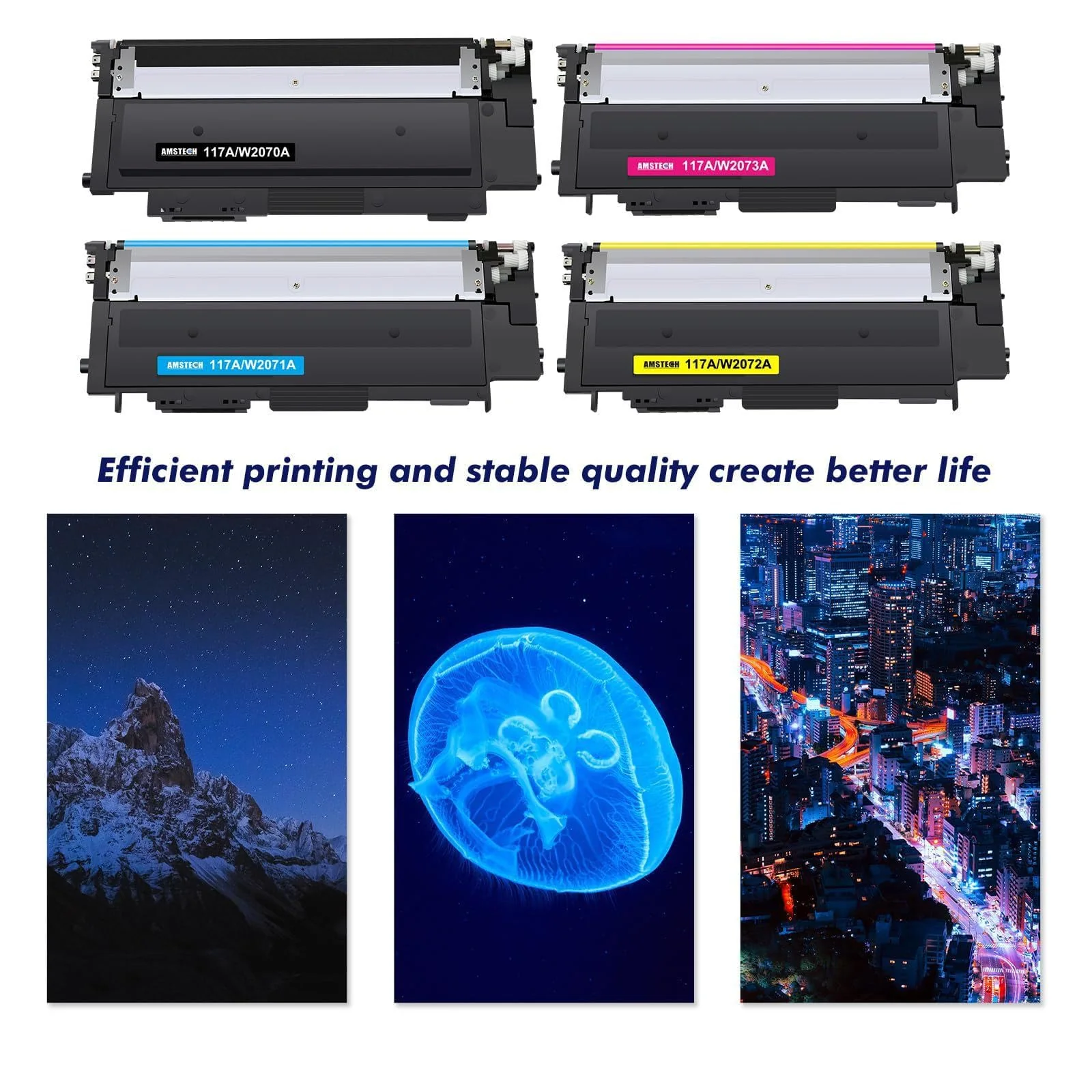 117A MFP 179fwg 178nwg Toner: Kompatibel für HP 117A Toner Set für Color Laser MFP 178nwg 150nw 179fnw 178nw 150a 179 178 150 W2070A W2071A W2072A W2073A Drucker Schwarz Cyan Gelb Magenta 4er-Pack - Image 5