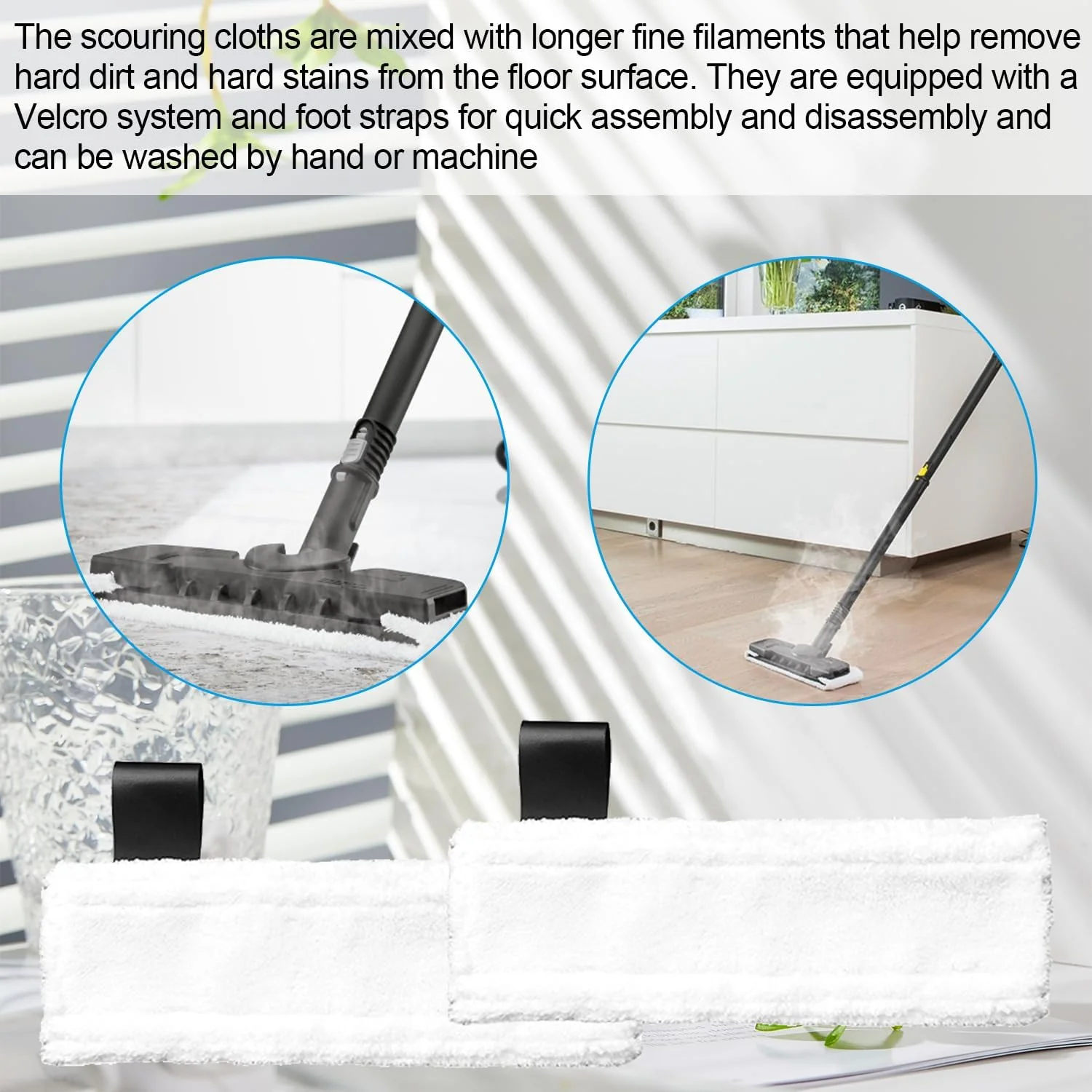 12 Stück Zubehör für Kärcher Dampfreiniger Easyfix SC2 SC3 SC4 SC5, Mikrofaser-Tuchset und Bodendüse Rundbürsten Kompatibel für Kärcher Dampfreiniger New Pack - Image 2