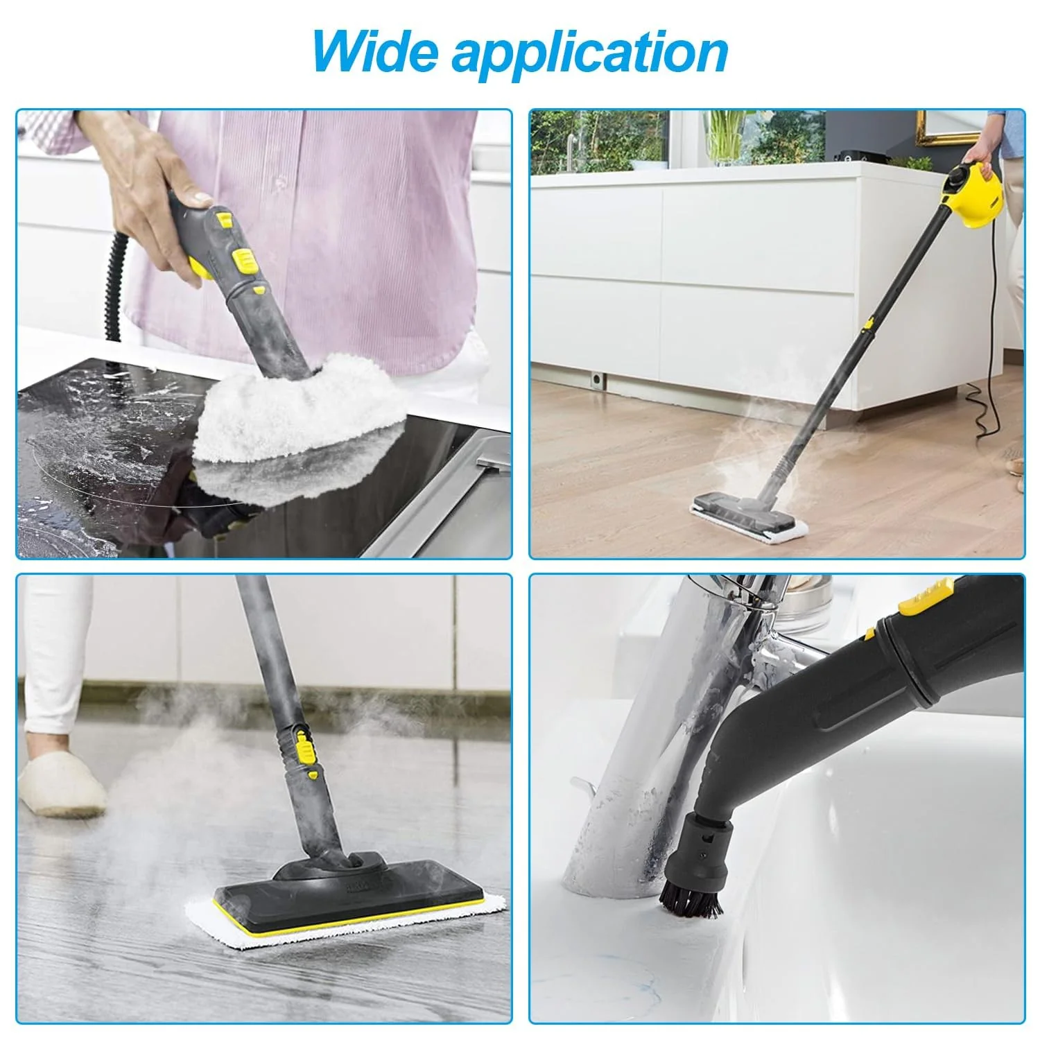12 Stück Zubehör für Kärcher Dampfreiniger Easyfix SC2 SC3 SC4 SC5, Mikrofaser-Tuchset und Bodendüse Rundbürsten Kompatibel für Kärcher Dampfreiniger New Pack - Image 4
