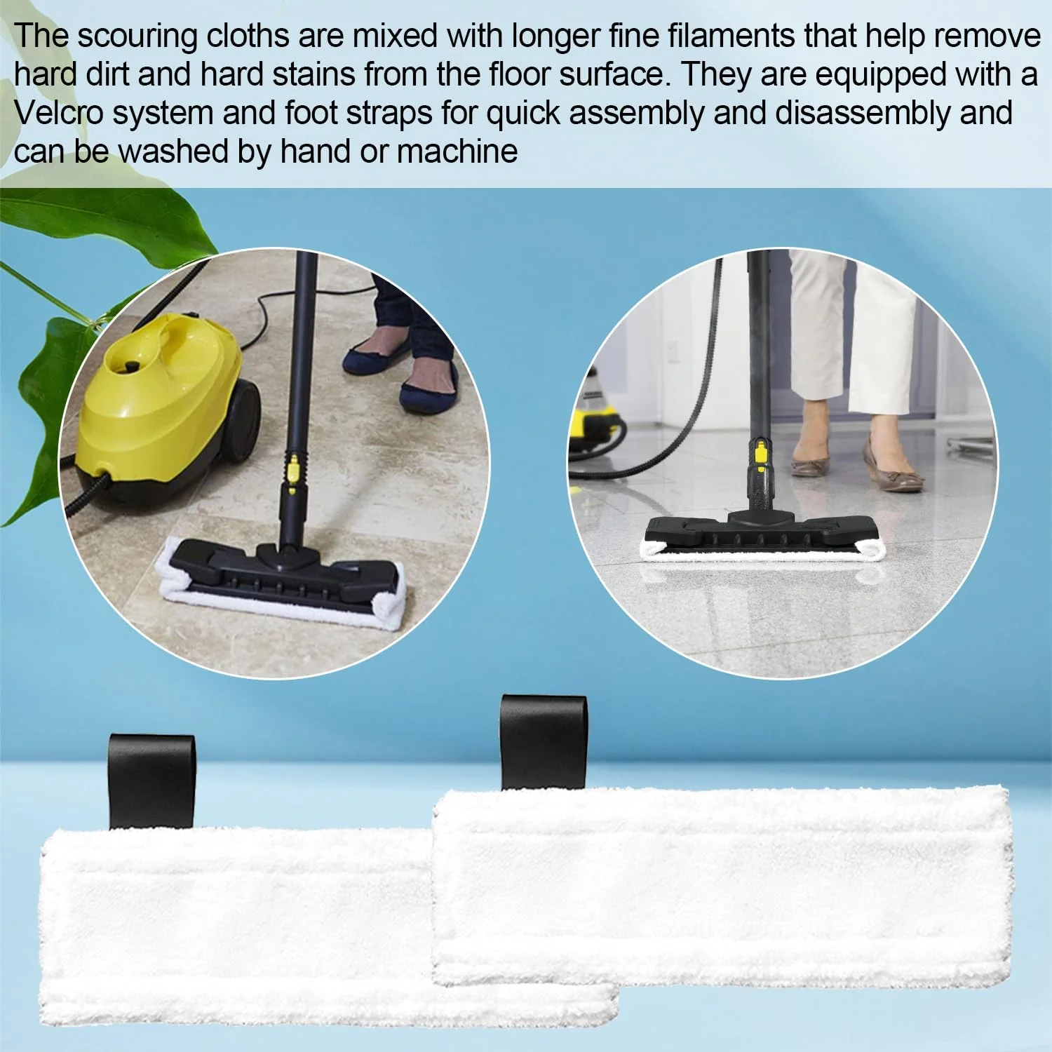 12 Stück Zubehör für Kärcher Dampfreiniger Easyfix SC2 SC3 SC4 SC5, Mikrofaser-Tuchset und Bodendüse Rundbürsten Kompatibel für Kärcher Dampfreiniger New Pack - Image 5