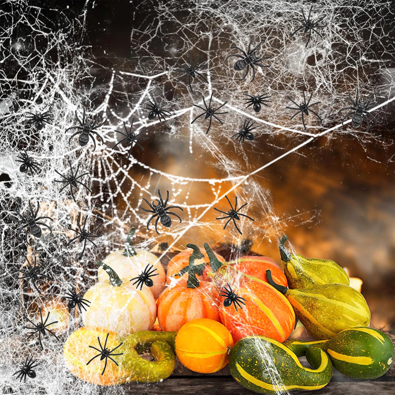 120 Stück Halloween Spinnen, Realistische Spinne Klein, Gruselig Halloween Streich Spinnen, Halloween Deko Spider, Kunststoff Wildspinne Modell, für Halloween Party Narrentag Innen Gruselig Deko - Image 6