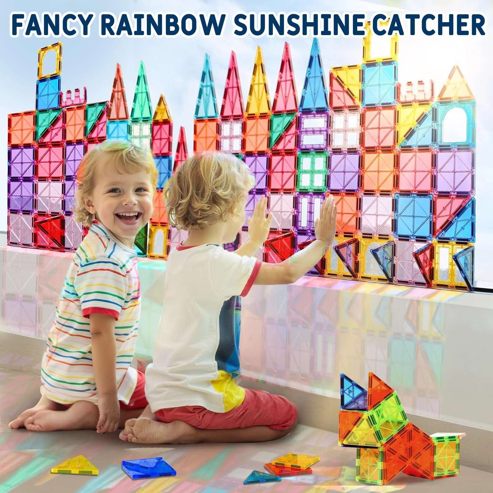 120pcs Magnetische Bausteine Spielzeug mit 2 Magnetfiguren und 2 Autos, Magnetbausteine für 3 4 5 6 7 Jahre kinder, Montessori Magneten Set Spielzeug Geschenk für Kinder ab 4-8 Jahre Junge Mädchen - Image 8
