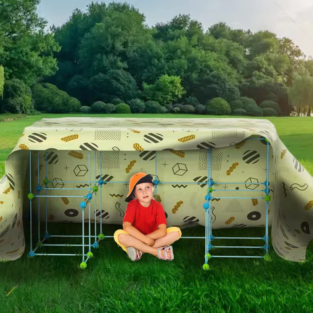 140pcs DIY Kinder Konstruktionsspielzeug,Outdoor Spielzeug - Kreativ Set für Kinder, Konstruktionsspiel, DIY-Bauspielzeug,Play Tent,Spielzelt, Indoor Spielhaus Höhle Kinder Spielzeug Mädchen Jungen - Image 4
