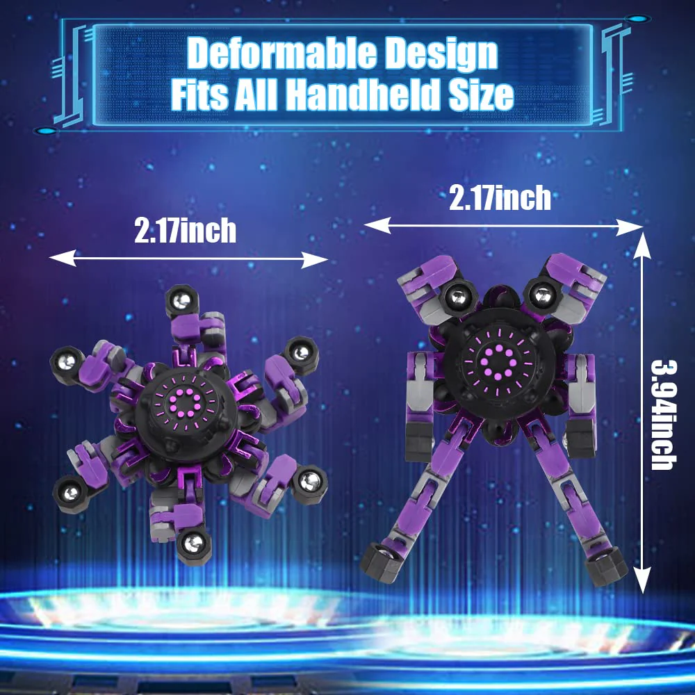 15PCS Roboter Fidget Spinner, DIY Verformbare Fingerspitze Gyro Hand Finger Spinning Schreibtisch Spielzeug, Geburtstag Geschenk Klassenzimmer Preise Party Gunst - Image 7