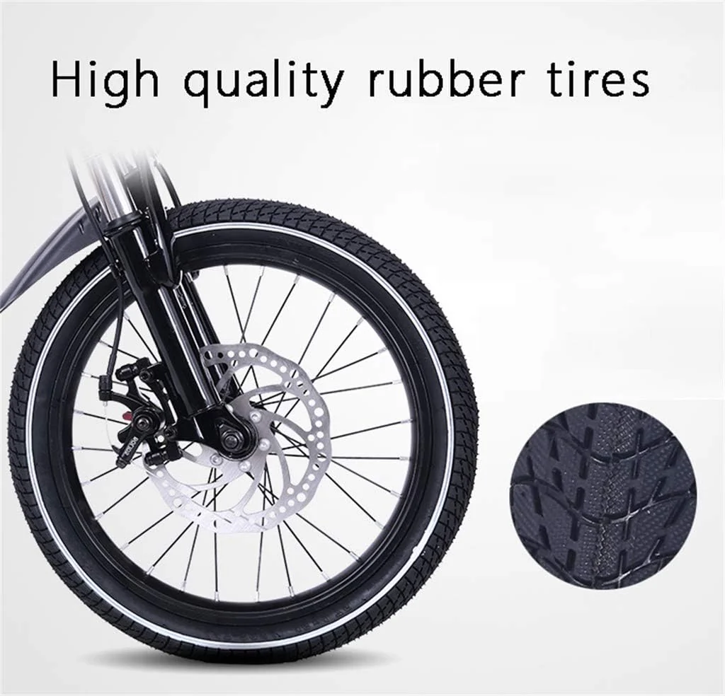 16-Zoll 6 Gang Klappräder, Travel Faltrad, Camping Klapprad mit Tragegriff, Faltfahrrad für Herren und Damen,Doppelscheibenbremse - Image 5