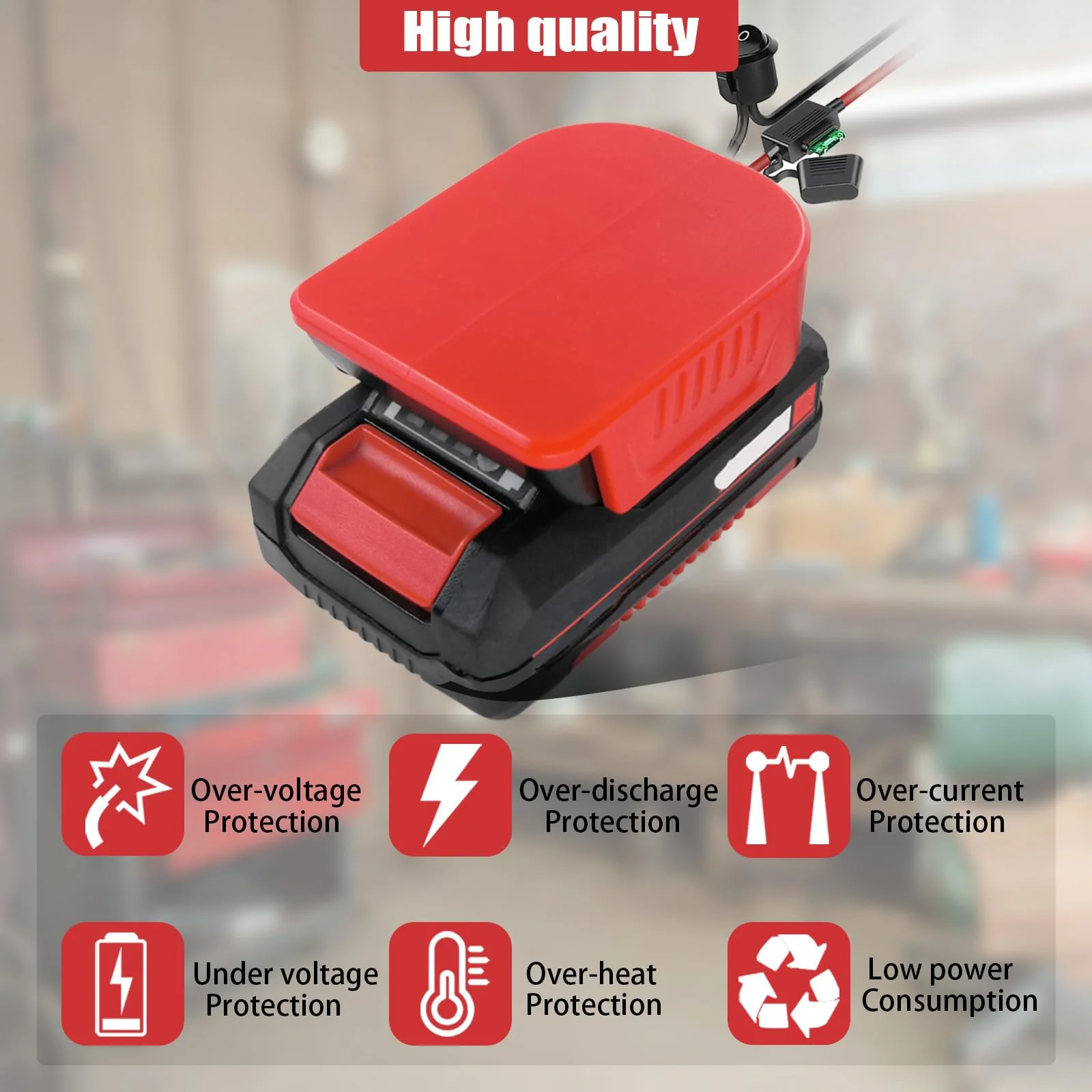 2 Packungen Power Wheel Adapter für EINhell 18V Akku Power Wheels Akku Konverter mit Sicherungen & Drahtklemmen, 14AWG Draht, Stromanschluss für DIY Rc Auto Spielzeug, Robotik und Rc Truck - Image 2