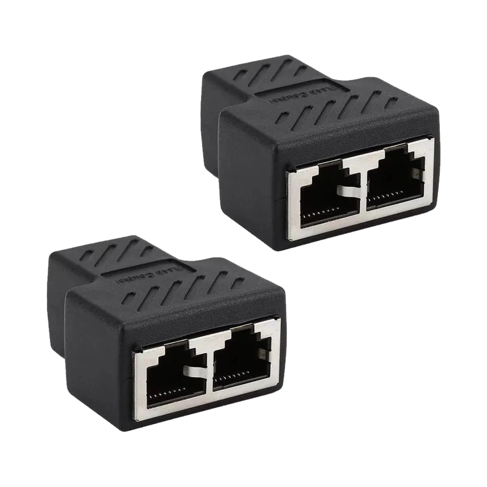 2 Stück Ethernet Splitter Netzwerk Verlängerungen Adapter, RJ45 Splitter LAN Switch 2Port,RJ45 Kupplung Ethernet LAN Kabel Adapter Verbinder, Ethernet Kabelverteiler für Netzwerkadapter - Image 2