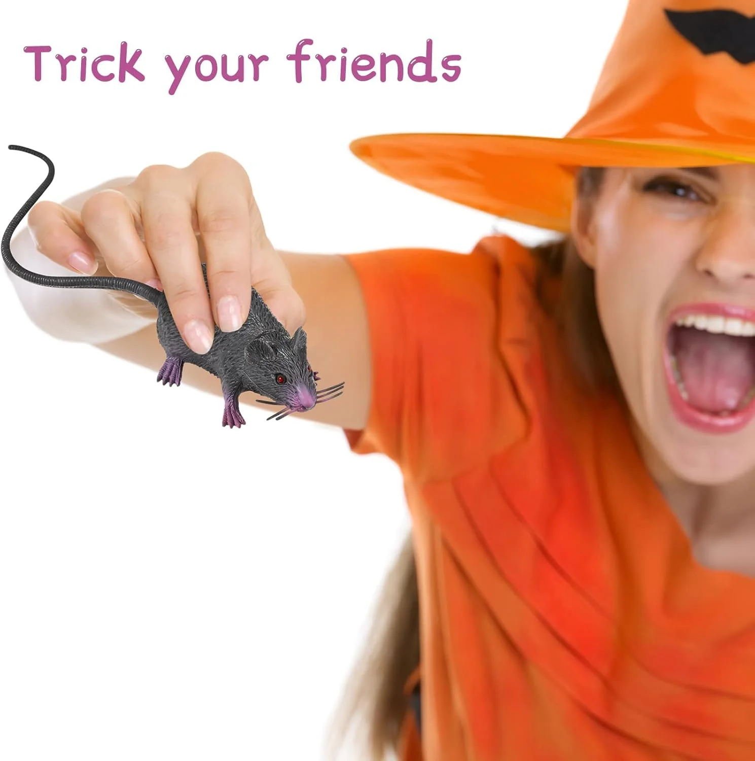 2 Stück Gefälschte Ratten Kunststoff Maus Modell Figuren Realistische Gruselig Ratten Spielzeug Halloween Deko Kinder Tricks Streiche Requisiten Spielzeug für Party- und Scherzartikel, Ornamente - Image 5