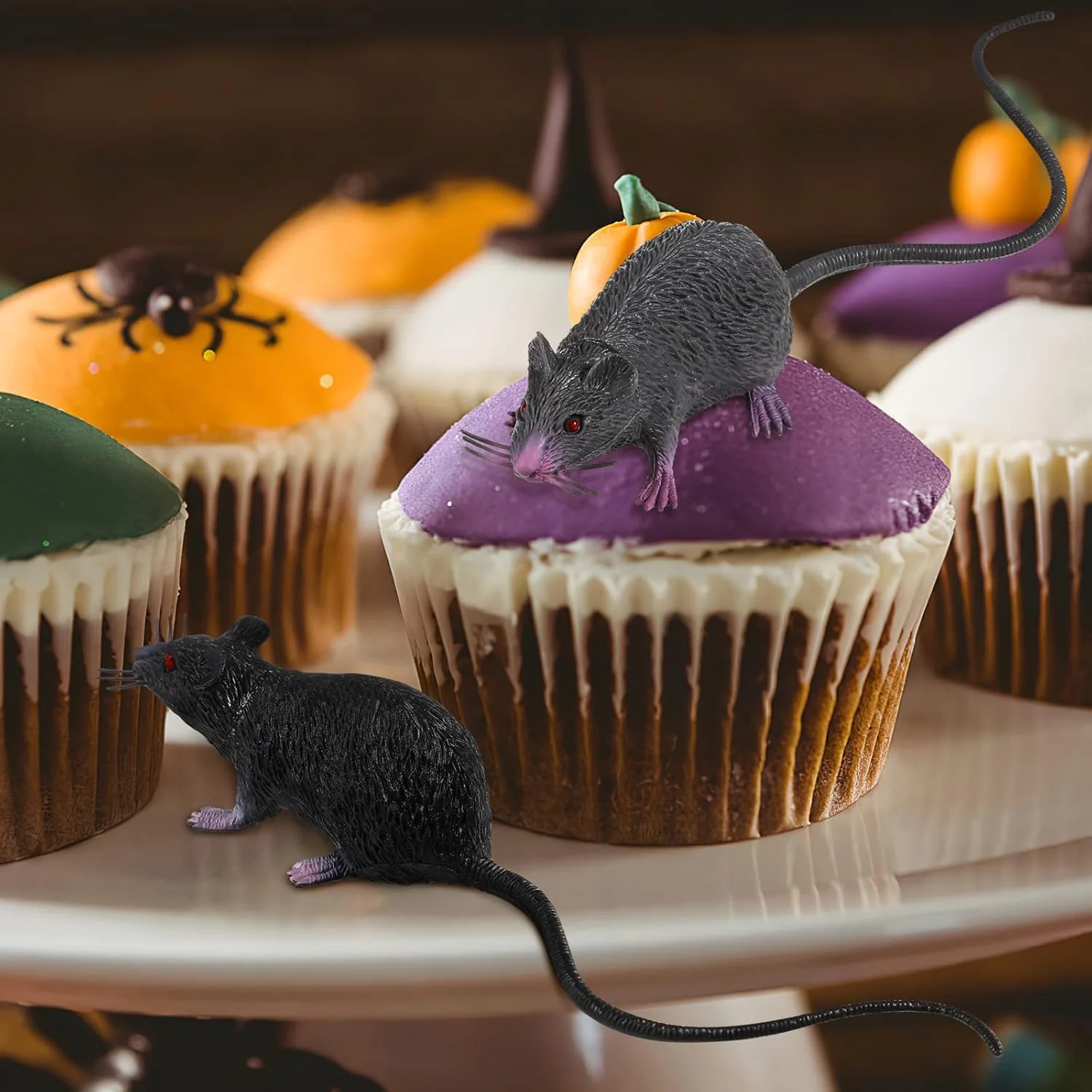 2 Stück Gefälschte Ratten Kunststoff Maus Modell Figuren Realistische Gruselig Ratten Spielzeug Halloween Deko Kinder Tricks Streiche Requisiten Spielzeug für Party- und Scherzartikel, Ornamente - Image 8