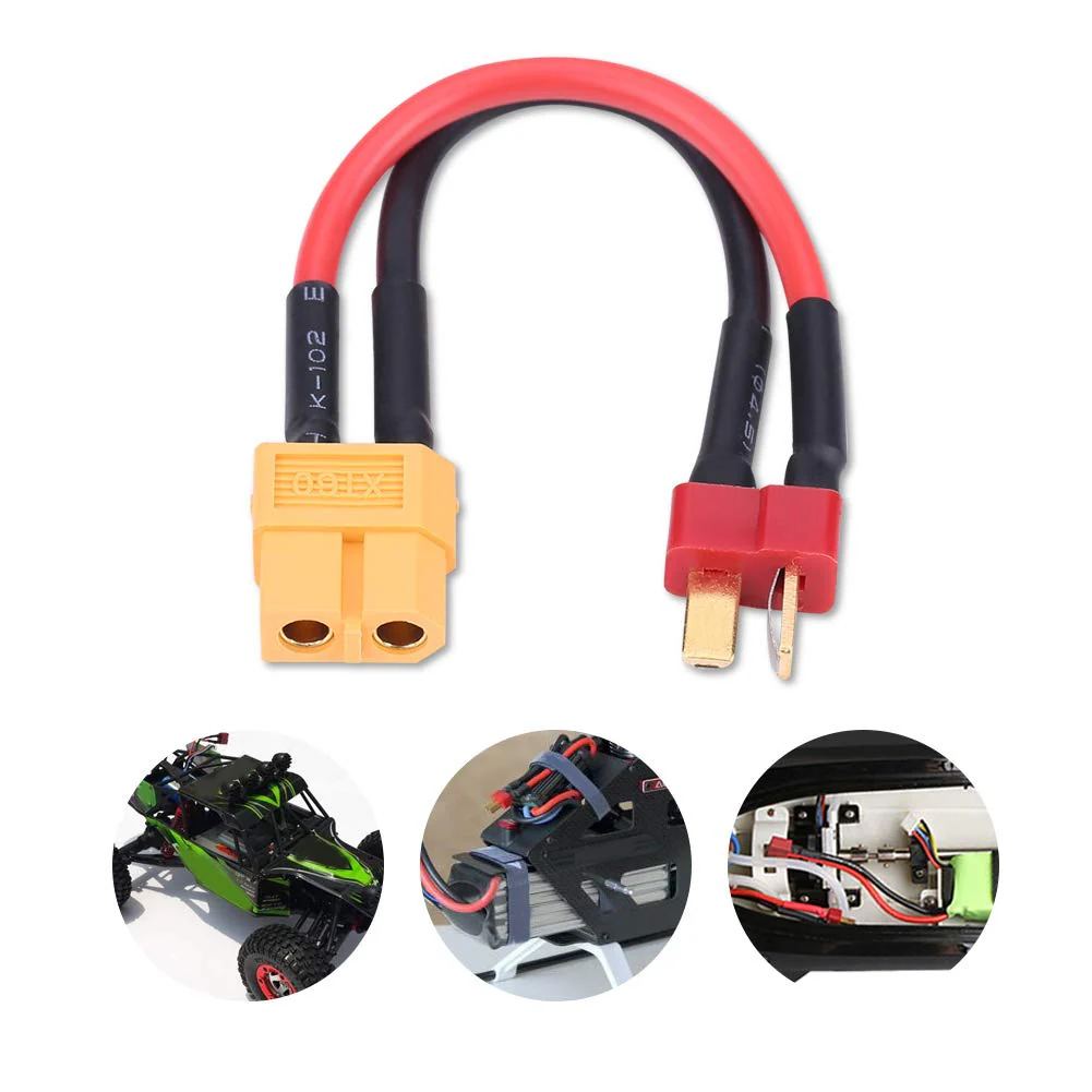 2 Stück XT60 auf T-Stecker-Adapter-Anschlusskabel 14 AWG mit 10 cm Draht für RC-Ladegerät (T-Stecker männlich auf XT60 weiblich) - Image 6