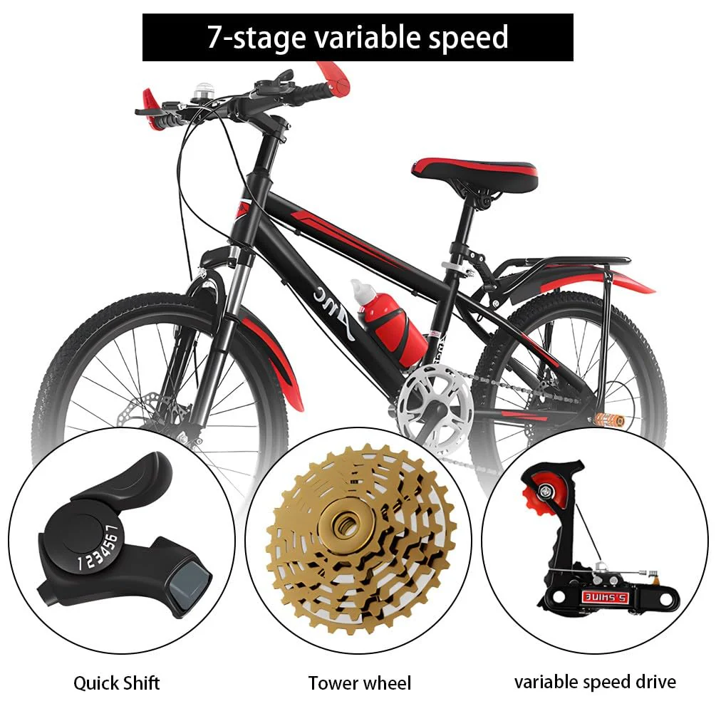20" 22" Zoll Kinder Jungen Fahrrad Mountainbike Fahrrad Federgabel 7 Gang MTB Bike Hartstahl Citybike Scheibenbremse System Kinderfahrrad - Image 6