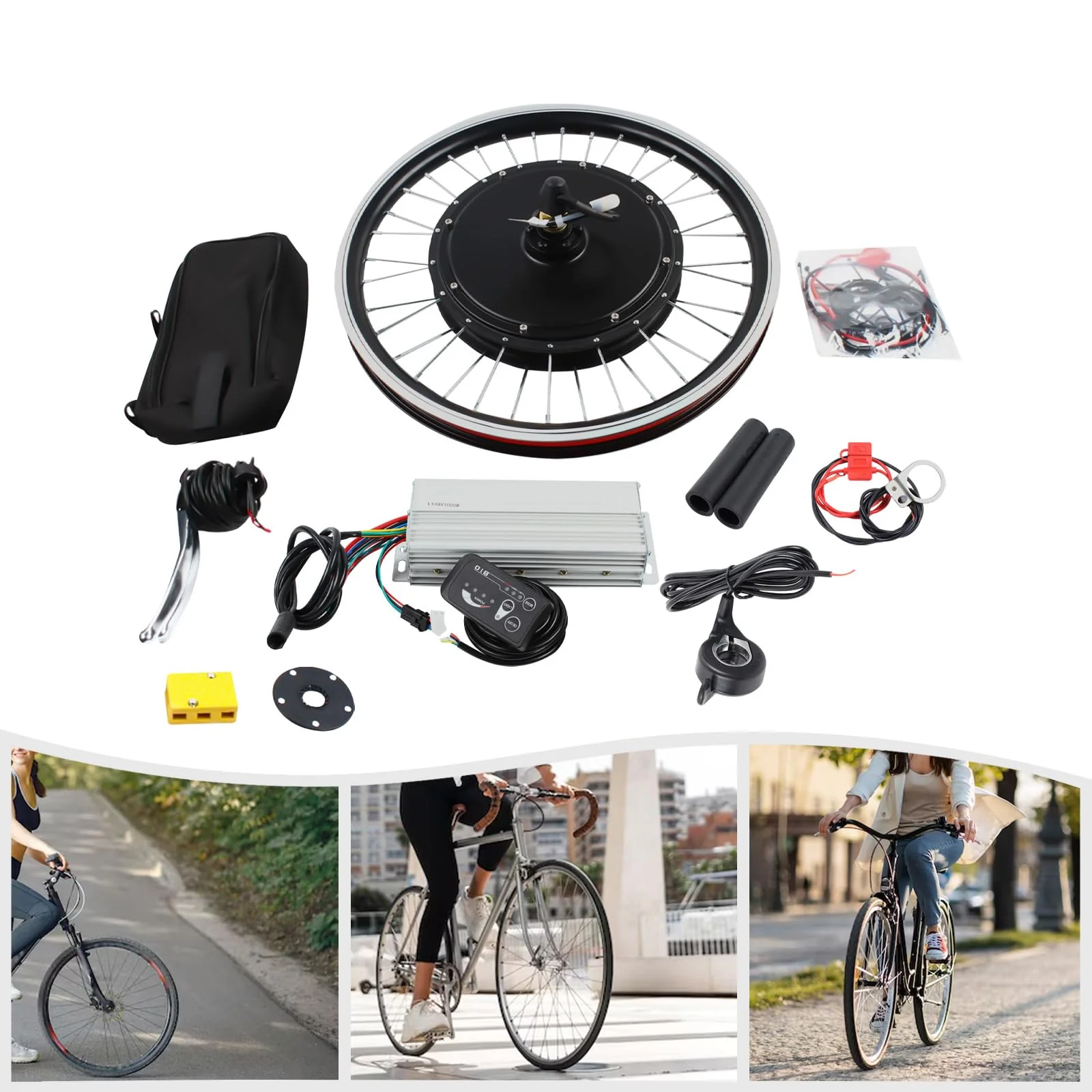 20 Zoll 48V 1000W 440rpm Fahrrad Modifikation Kit Vorderrad Elektro-Fahrrad Kit mit LED-Display für den Vorderradeinbau auf Zweirädrigen Fahrrädern Geeignet - Image 7