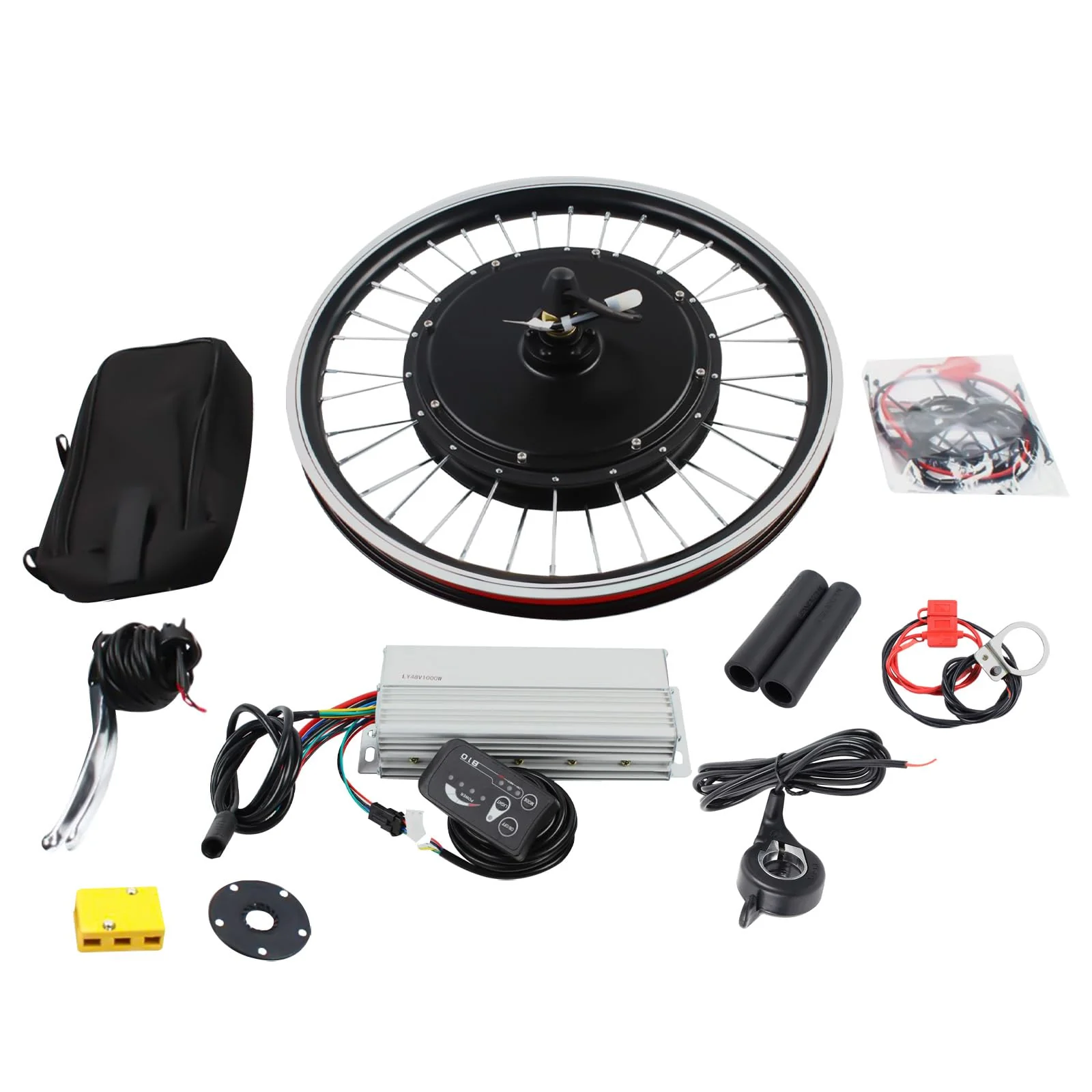 20 Zoll 48V 30A Elektro-Fahrrad Kit E-Bike Elektrofahrrad Umbausatz Vorderrad 1000W Conversion Motor Set Fahrrad Nabenmotor Anzeige Frontmotor Elektrisches Fahrrad-Rad Naben-Frontmotor-UmrüStsatz