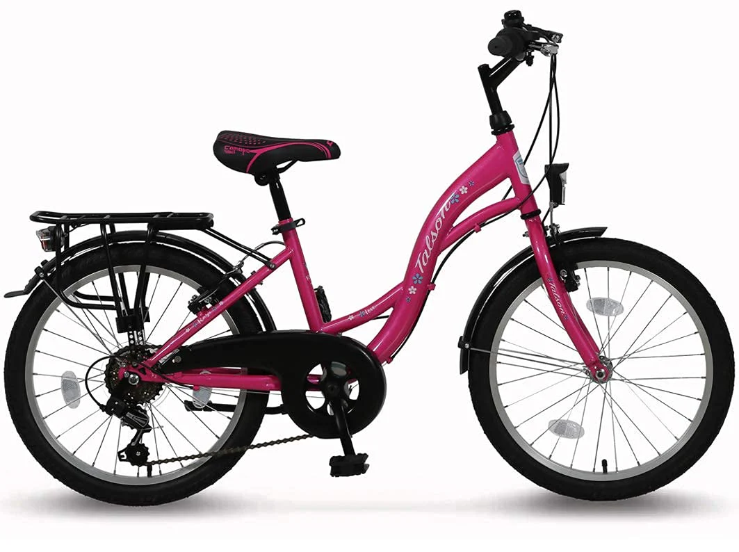 20 Zoll Kinderfahrrad 6-Gang Shimano und Alufelgen Rosa-Weiss TMU