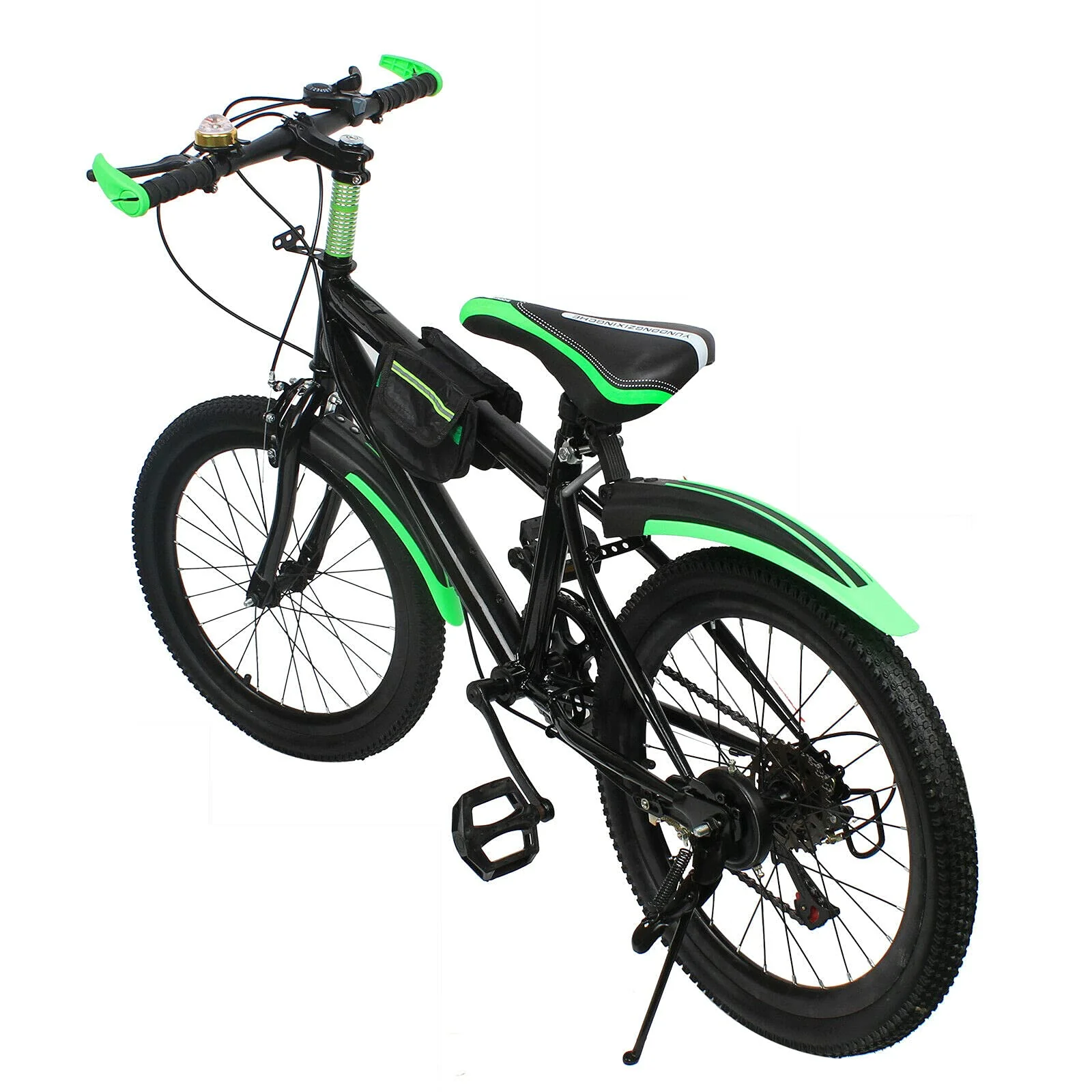 20 Zoll Kinderfahrrad Adult Fahrrad Cityfahrrad 6 Gang Mountainbike Hartstahl Fahrräder Doppelscheibenbremse Stoßdämpfung Sicherheitsbremssystem (Grün)