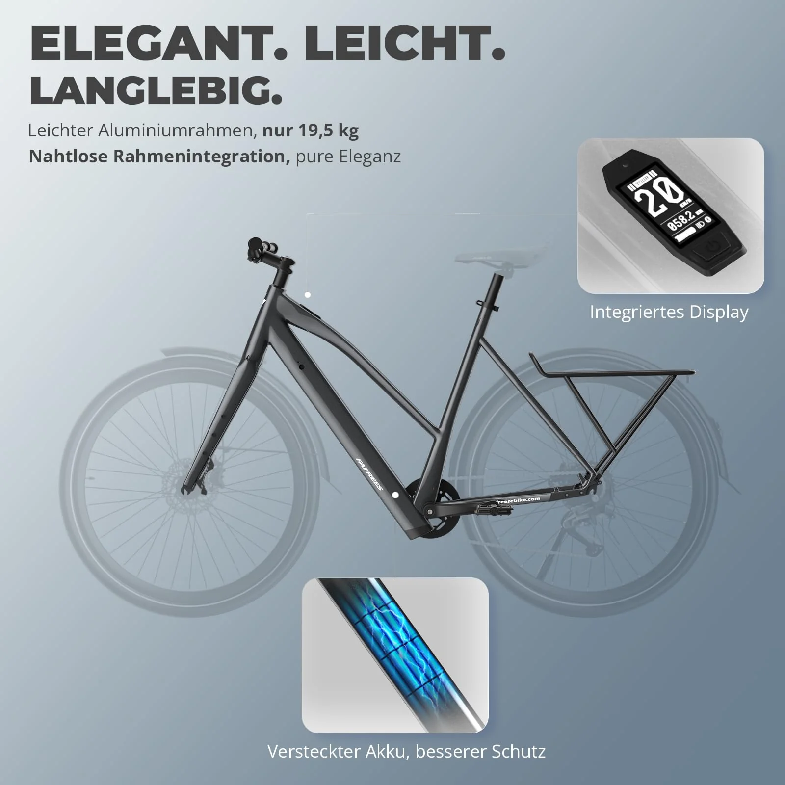 2025 Fafrees 700W E Bike für Erwachsene Akku 36V 10AH [ Offiziell ] Ebike Damen 250W, Elektrofahrrad Herren 25km/h, Elektrisch Fahrrad 100KM, Mountainbike MTB 150kg, Pedelec 700*42C, E Citybike 40N.m - Image 5