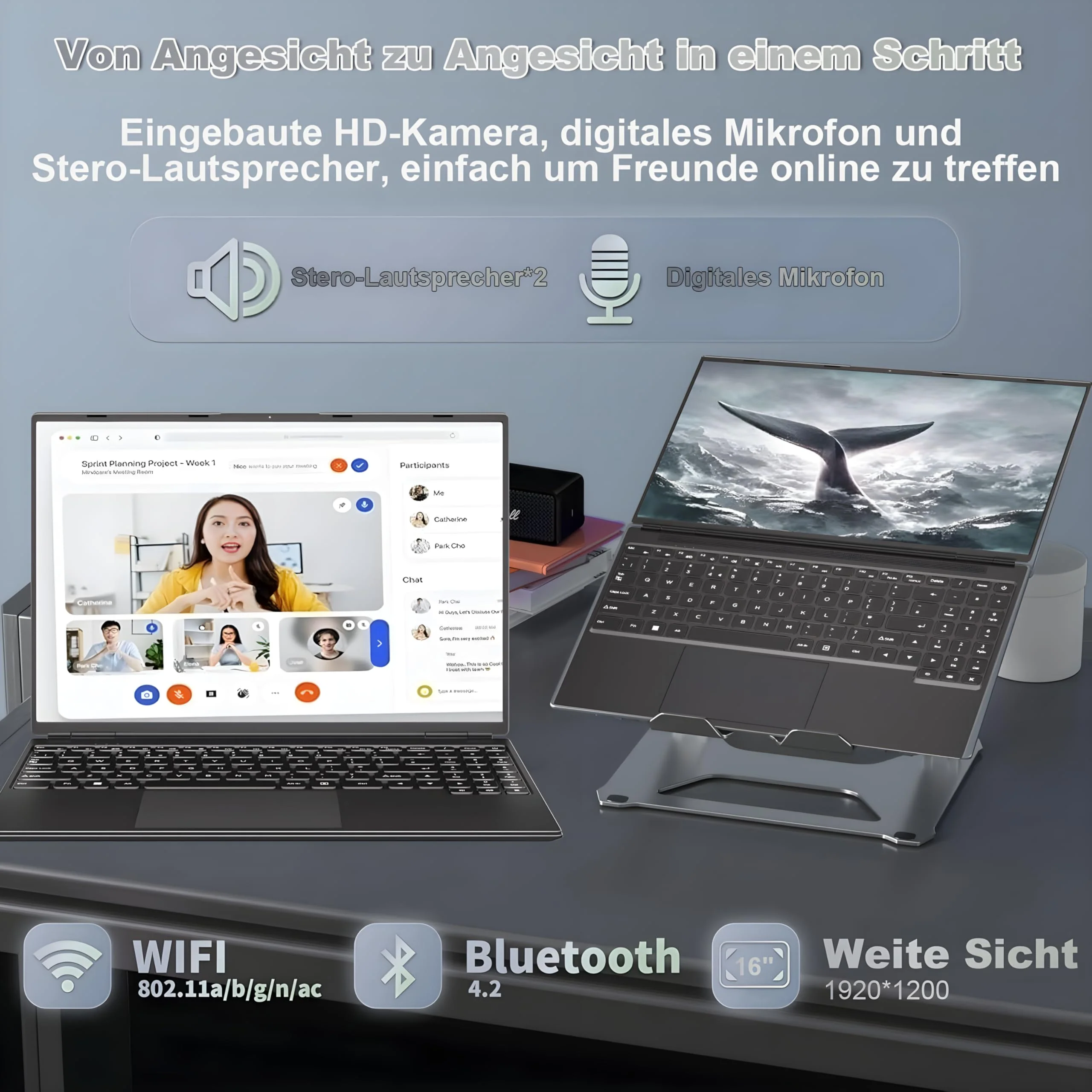 2025 Gaming Laptop 16 Zoll Win11 12+512GB SSD Unterstützung 2TB(HDD-2TB) 1920x1200 Notebook 4-Core Celeron N5095 (bis 2.9GHz) Laptop mit Nummerntastatur WiFi Mini HDMI Deutscher Tastaturschutz-Schwarz - Image 4