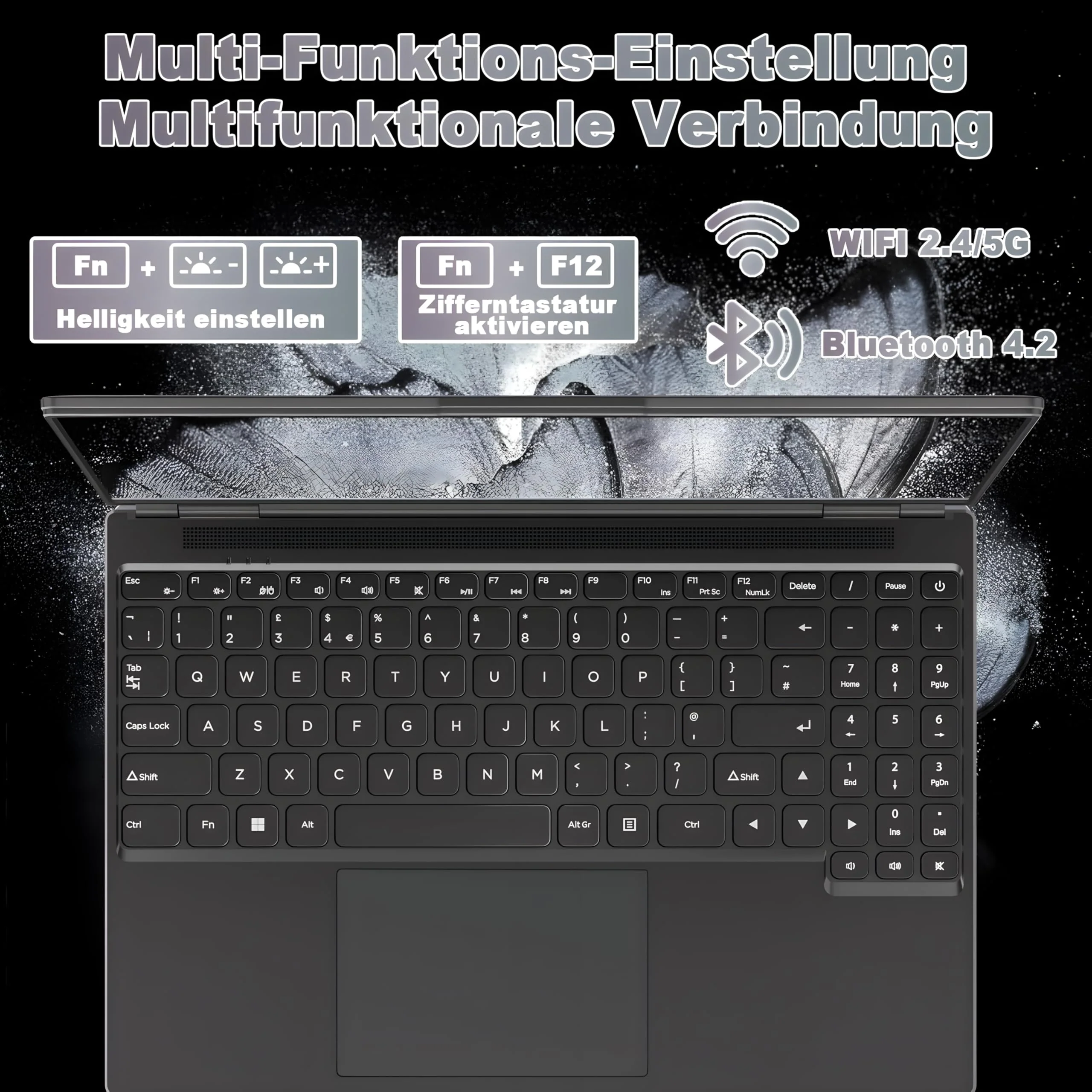 2025 Gaming Laptop 16 Zoll Win11 12+512GB SSD Unterstützung 2TB(HDD-2TB) 1920x1200 Notebook 4-Core Celeron N5095 (bis 2.9GHz) Laptop mit Nummerntastatur WiFi Mini HDMI Deutscher Tastaturschutz-Schwarz - Image 5