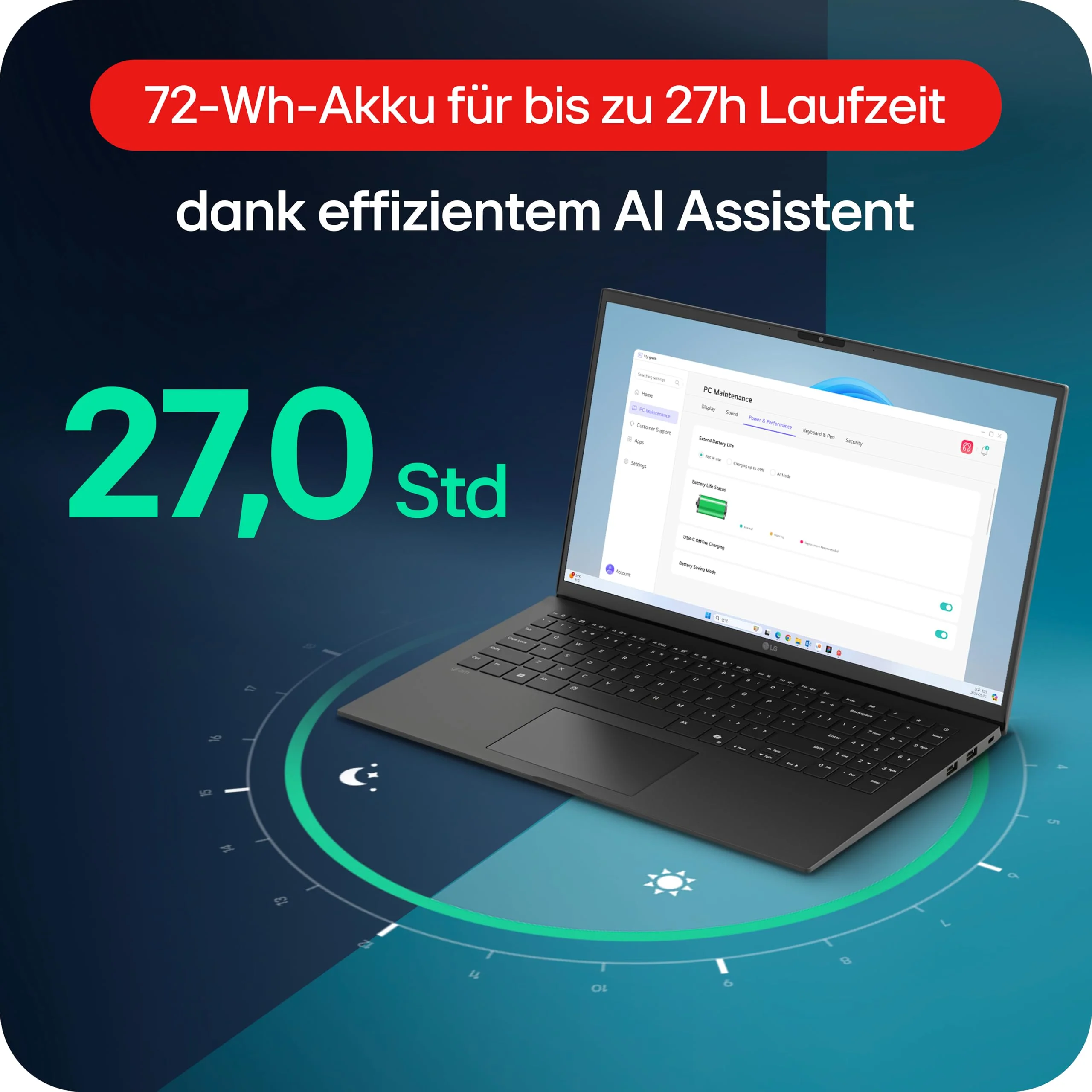 2025 LG gram Notebook 15 Zoll Laptop - AMD Ryzen AI 7 350 (16GB RAM, 512 GB Dual SSD, AMD Radeon 860M Graphics, Windows 11 Home, Bluetooth 5.3, Thunderbold 4) - Schwarz - Image 9