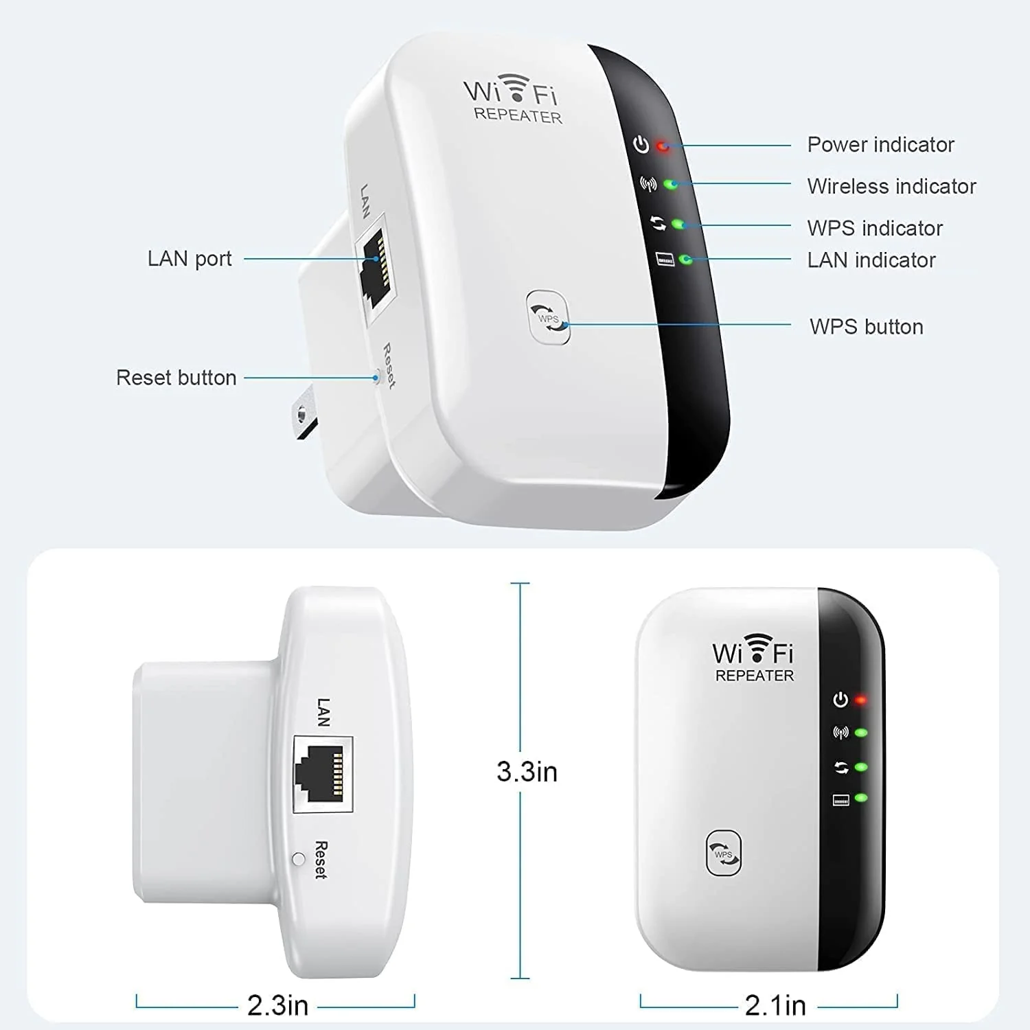 2025 Neu WLAN Repeater WLAN Verstärker 300Mbit/s 2,4GHz WiFi Booster mit Repeater/Router/Access Point Modus,Einfache Einrichtung,WiFi Range Extender Mit LAN/WAN Port - Image 3