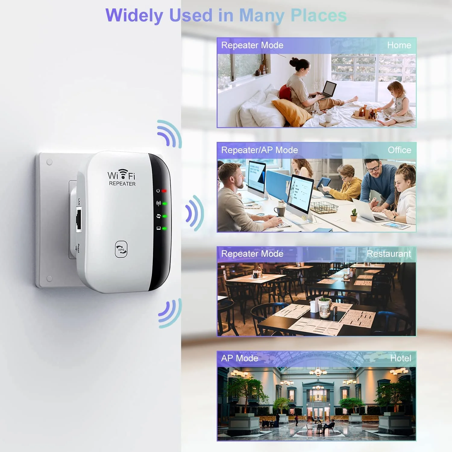 2025 Neu WLAN Repeater WLAN Verstärker 300Mbit/s 2,4GHz WiFi Booster mit Repeater/Router/Access Point Modus,Einfache Einrichtung,WiFi Range Extender Mit LAN/WAN Port - Image 5
