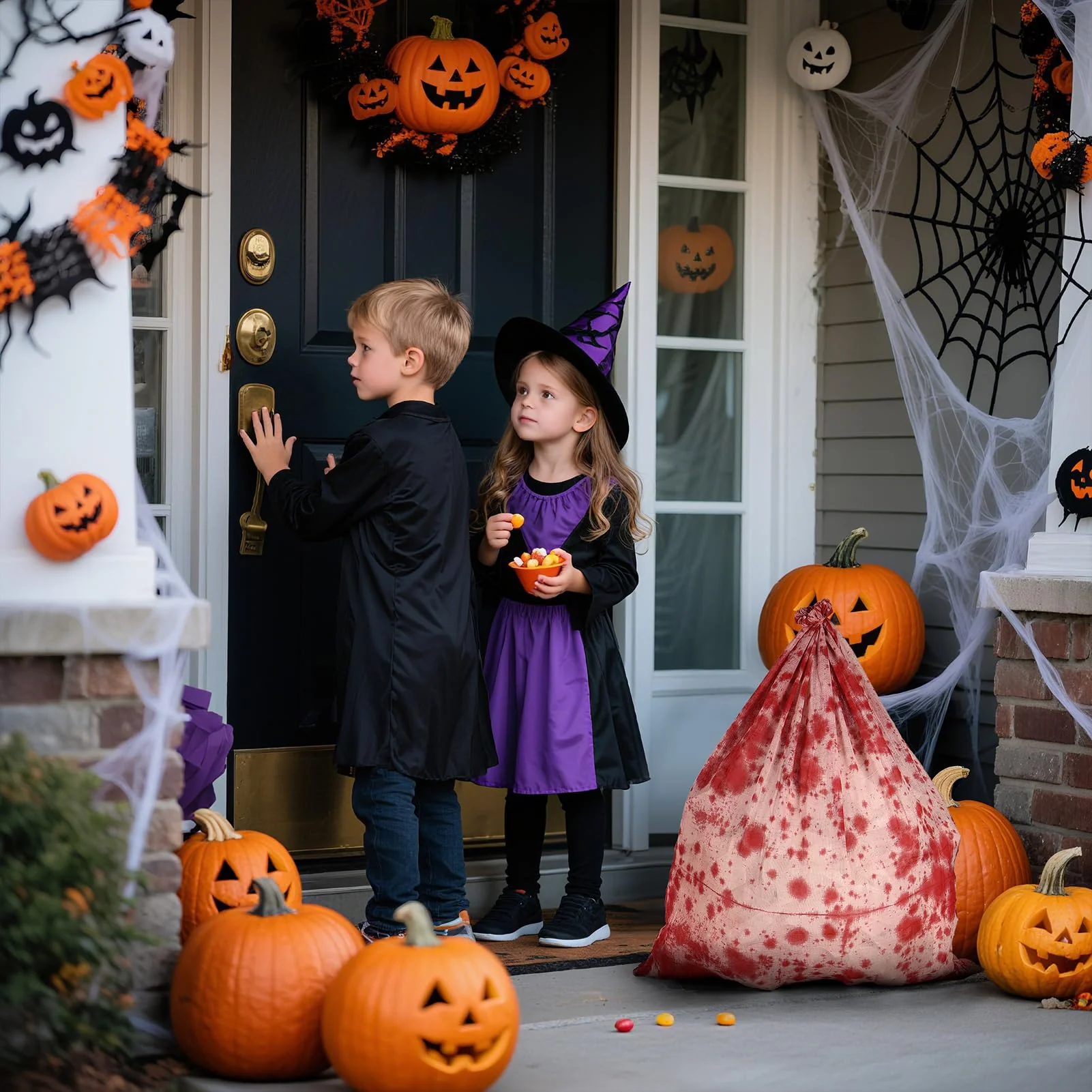 2025 Neue Halloween Deko Leichensack,185 * 86 cm Blutbeflecktes Tuch GefäLschte Leiche Requisiten Horror Deko Gruselig für Grusel Garten Party Spukhaus Rasen Outdoor Halloween-Dekoration Innen - Image 6