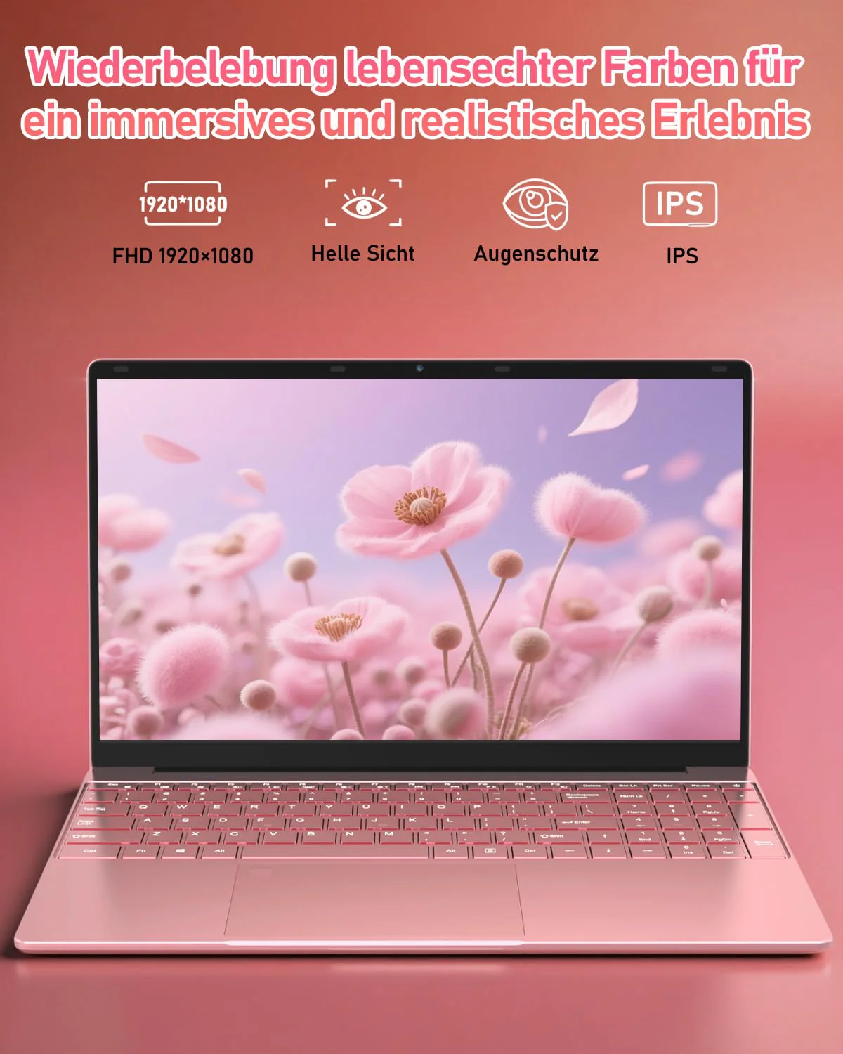 2025 Neueste 15.6 Zoll FHD Laptop|16GB RAM 512GB SSD|Celeron 5205U|QWERTY Tastatur mit Hintergrundbeleuchtung|Fingerabdruckleser|WiFi |HDMI|Notebook Computer für Unternehmen und Studenten| - Image 6
