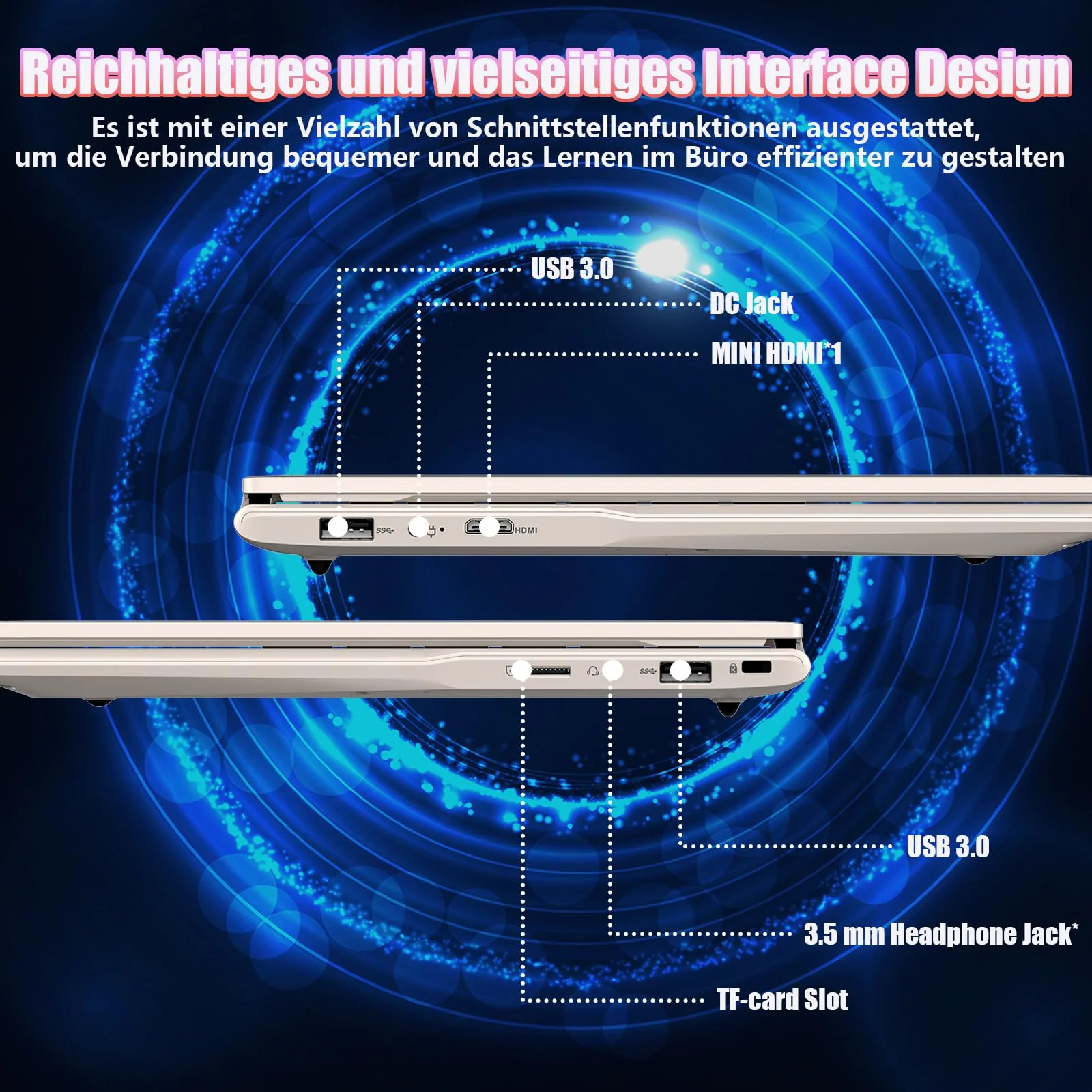 2025 Neueste Tragbarer Laptop für Studenten und Unternehmen,14 Zoll Notebook Computer FHD IPS Display,8GB RAM 256GB SSD,Celeron N5095(Bis zu 2.9GHz,Beats N4020),QWERTY Numerische Tastatur,WiFi,Webcam - Image 4