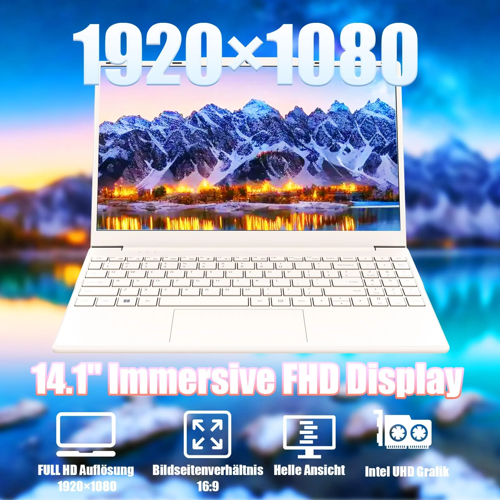 2025 Neueste Tragbarer Laptop für Studenten und Unternehmen,14 Zoll Notebook Computer FHD IPS Display,8GB RAM 256GB SSD,Celeron N5095(Bis zu 2.9GHz,Beats N4020),QWERTY Numerische Tastatur,WiFi,Webcam - Image 7
