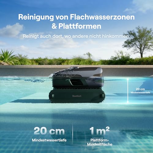 (2026 Neu) Beatbot Sora 70 Poolroboter, Poolsauger 4-in-1 komplette Poolreinigung, 25700 LPH, smartes Parken an der Oberfläche, 6L Fassungsvermögen, Poolreiniger Akku mit 10000 mAh, 300 m², Marineblau - Image 3