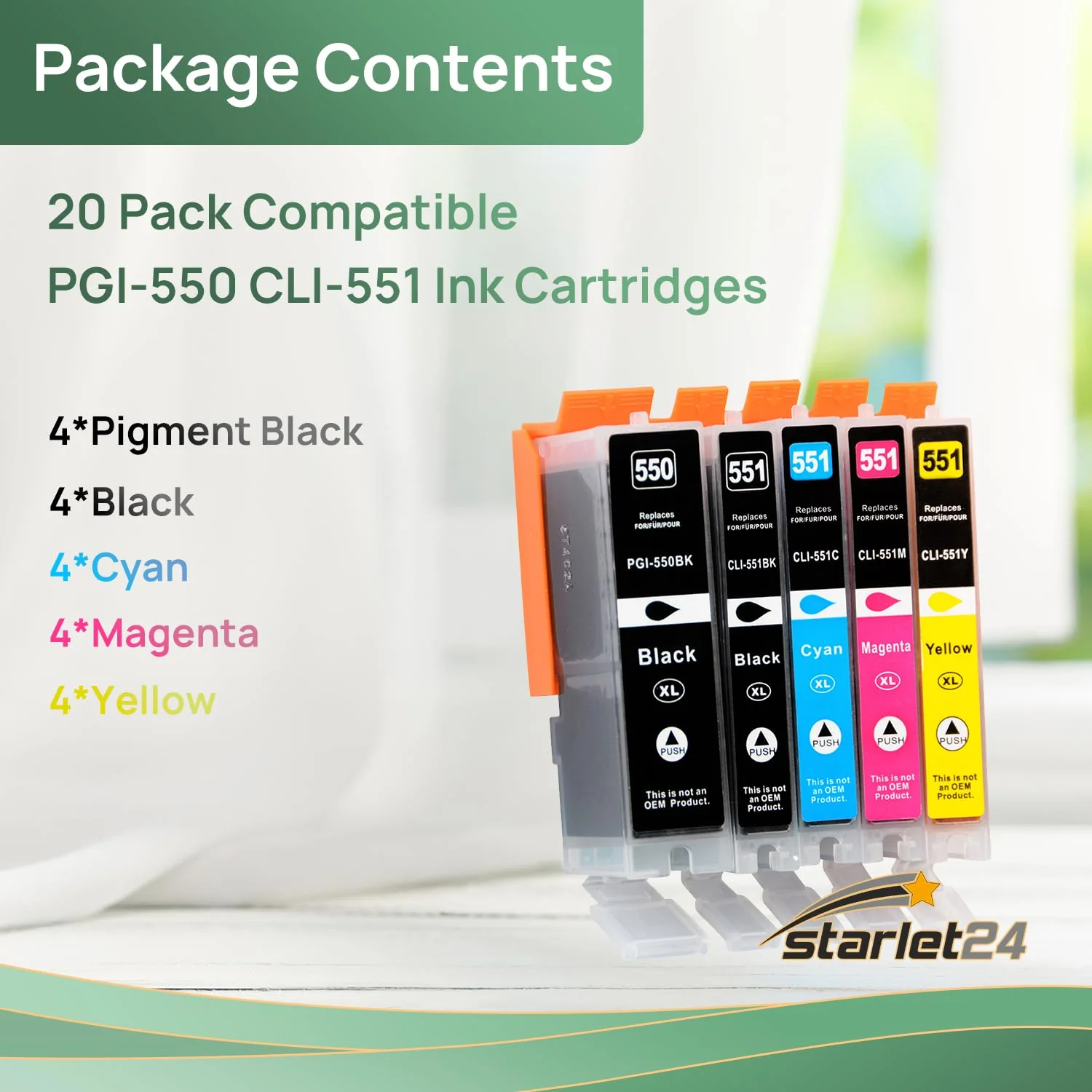 20x Druckerpatronen Ersatz Kompatibel für Canon PGI-550 CLI-551 für PIXMA iP-7200 iP-7250 MX-925 iP-8750 iX-6850 MG-5450 MG-5550 MG-5650 MG-5655 MG-6350 MG-6450 MG-6650 MG-7100 MG-7150 MG-7550 MX-725 - Image 7
