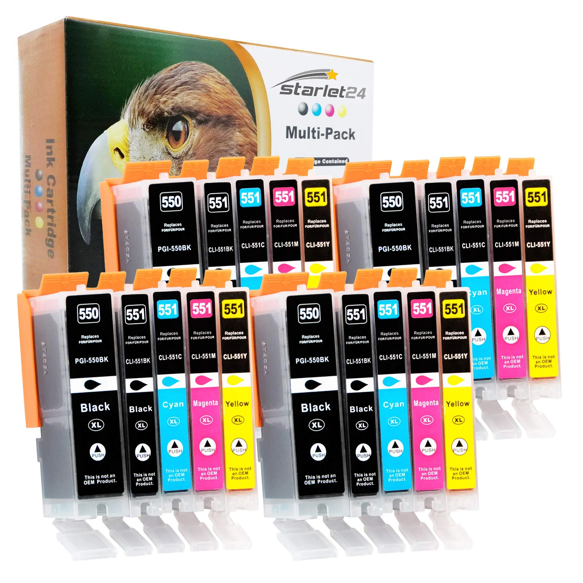 20x Druckerpatronen Ersatz Kompatibel für Canon PGI-550 CLI-551 für PIXMA iP-7200 iP-7250 MX-925 iP-8750 iX-6850 MG-5450 MG-5550 MG-5650 MG-5655 MG-6350 MG-6450 MG-6650 MG-7100 MG-7150 MG-7550 MX-725 - Image 9