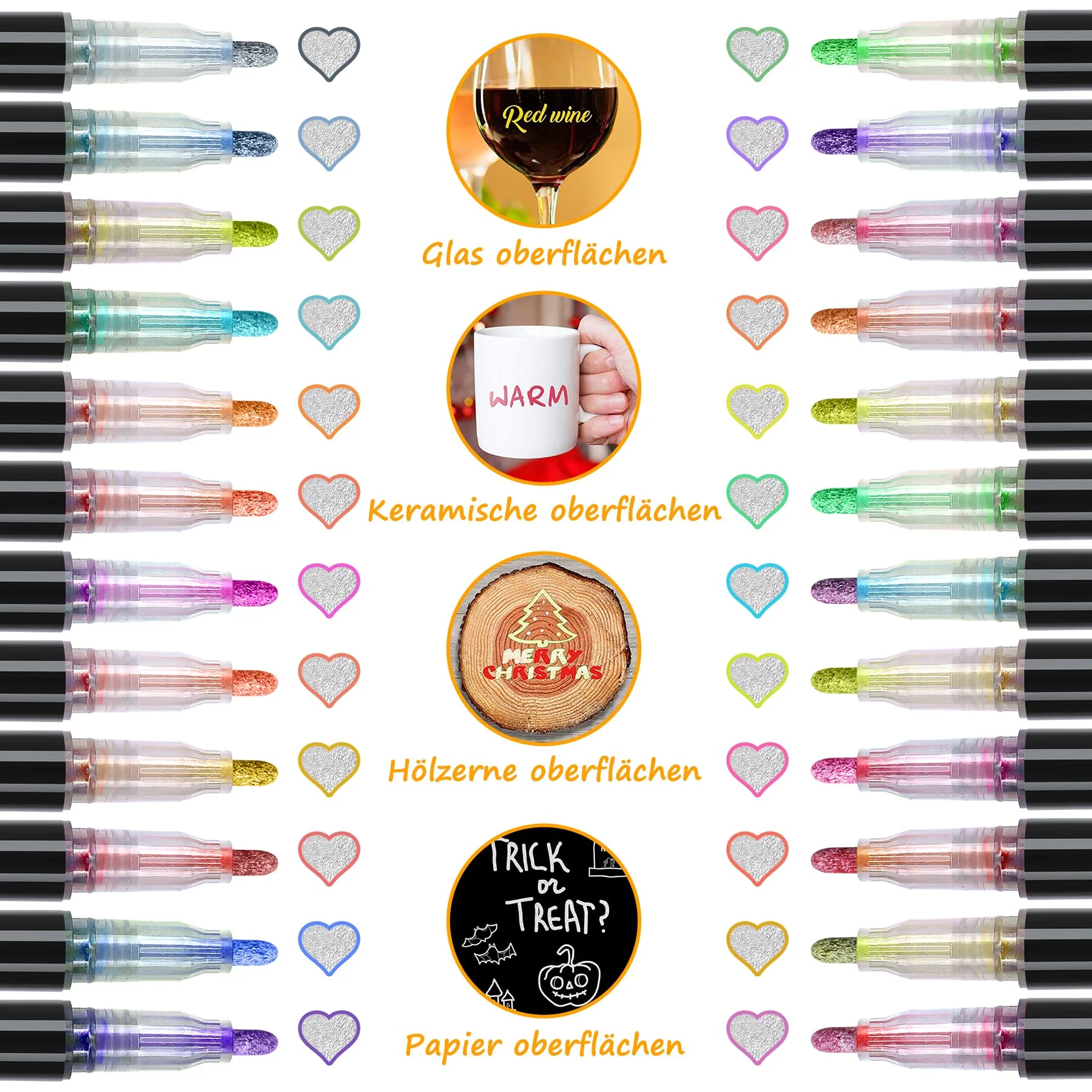 24 Glitzerstifte Magische Stifte, stifte mädchen Outline Stifte zauberstifte Zauberstifte für Scrapbooking, Basteln, Schulanfang Einschulung, Geschenke für kinder kleinigkeiten für adventskalender - Image 4