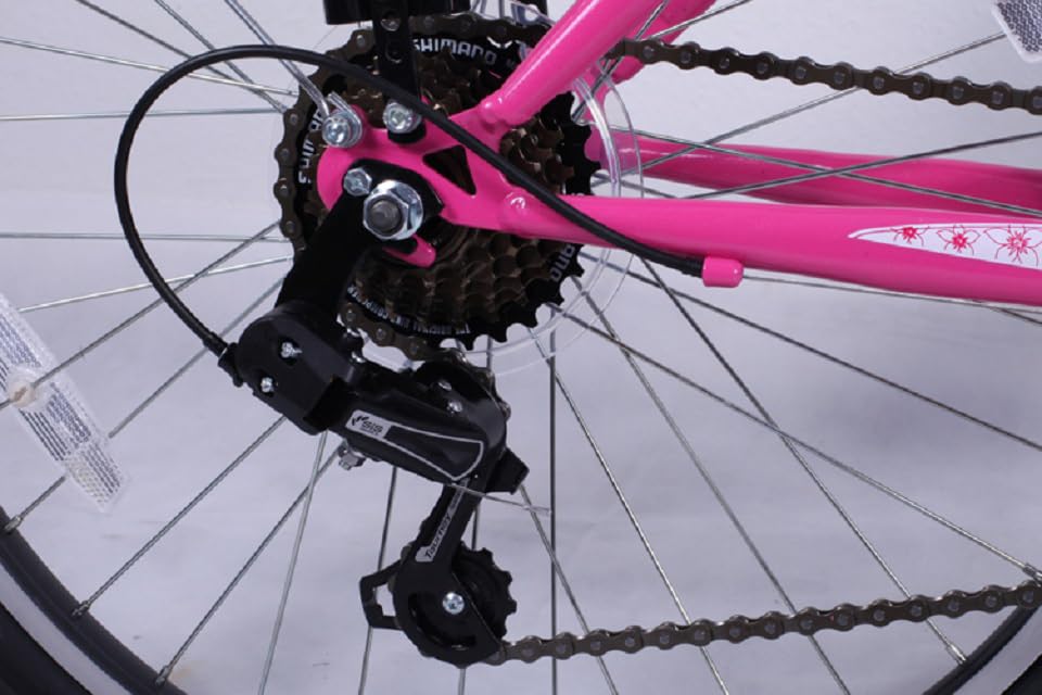 24 Zoll Mädchenfahrrad 21-Gang Shimano Schaltung mit Beleuchtung nach STVO Rosa Doppelrahmen - Image 2