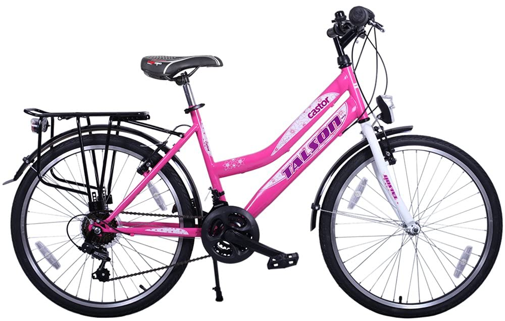 24 Zoll Mädchenfahrrad 21-Gang Shimano Schaltung mit Beleuchtung nach STVO Rosa Doppelrahmen - Image 3