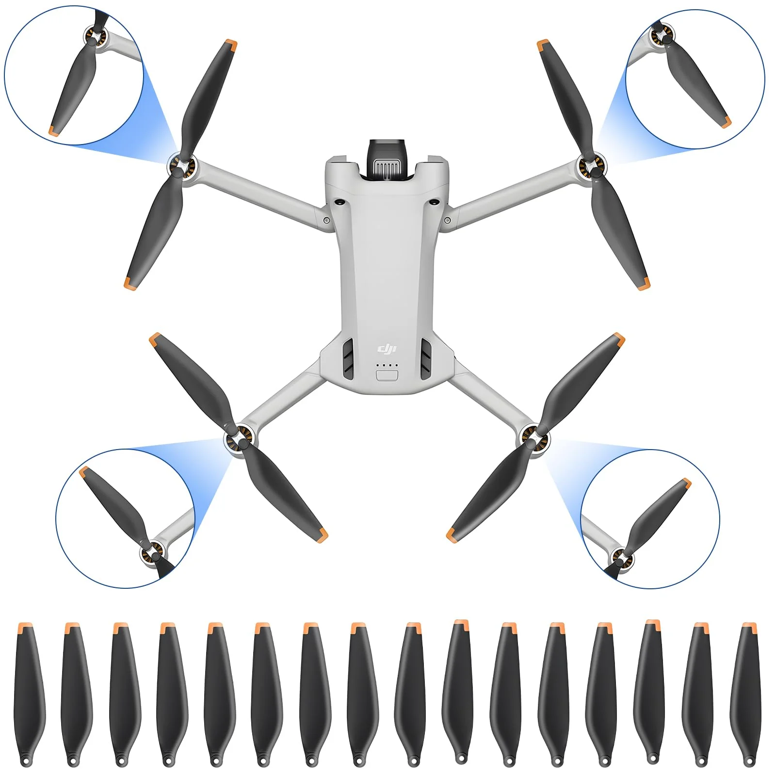 24Pcs Propeller für DJI Mini 4 Pro/Mini 3 Pro Ersatzpropeller Blätter Geräuscharm Flügel 6030F Luftschrauben DJI Mini 3 / 4 Pro Drohnenzubehör Exklusive Schrauben & Schraubendreher Orange - Image 7