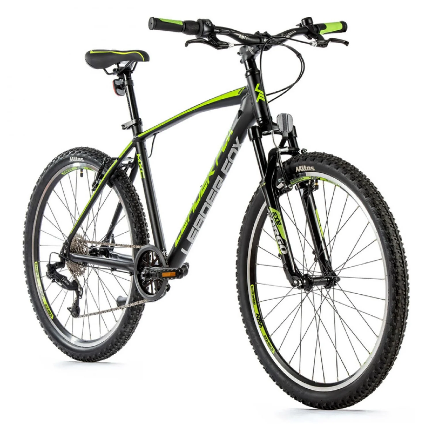 26 Zoll Alu Fahrrad MTB Leader Fox MXC S-Ride 8 Gang Schwarz Grün Rh 41cm
