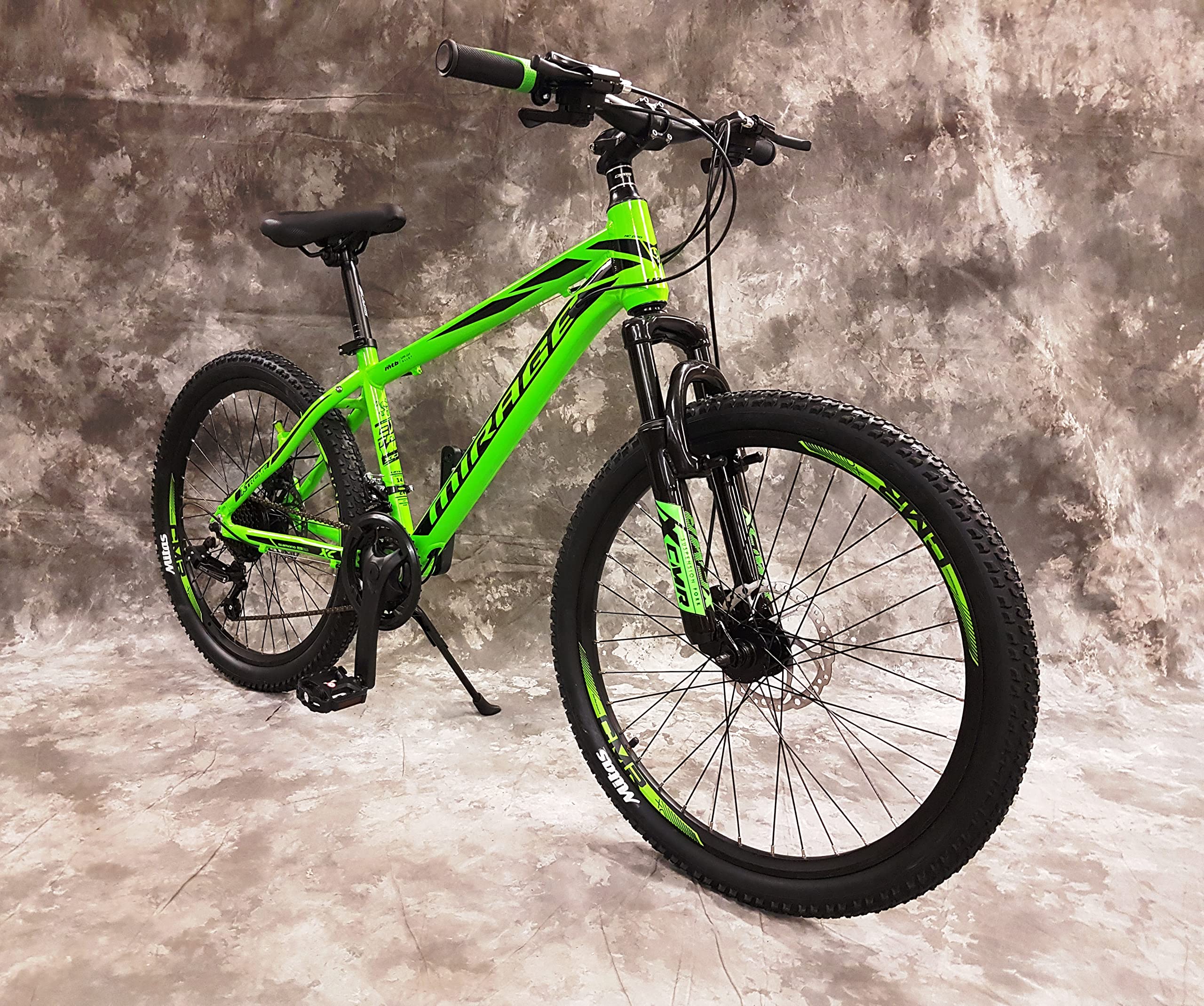 26 Zoll Aluminium Mountainbike Mirage Gefedert, 21-Gang DAUMENKLICKKETTENSCHALTUNG, Scheibenbremsen NEU 2667-GRÜN Bitte BEACHTEN AB 155 cm KÖPERGRÖSSE GEEIGNET !!!!!!! - Image 2