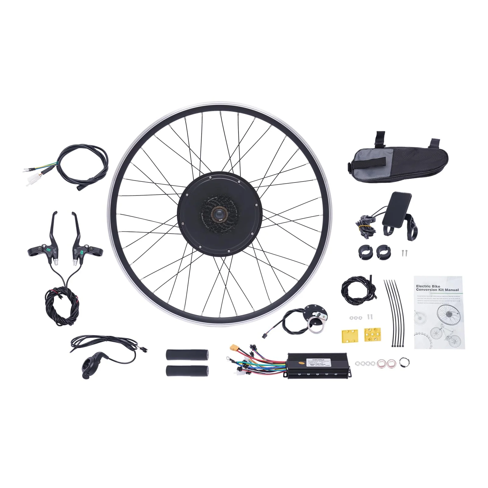 28“ E-Bike Fahrrad Umbausatz, 1000W E-Bike Nabenmotor Umbausatz Elektro Vorderrad Hinterrad Elektrofahrrad ebike Motor Conversion Kit