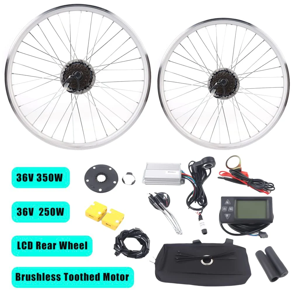 28 Zoll Ebike Umbausatz, 36V 250W Heckmotor Fahrrad E-Bike Hub Umbausatz mit LCD Display, Höchstgeschwindigkeit bis zu 30km/h. E-Bike Hinterrad Umbausatz Kit Pedelec Umbausatz - Image 7
