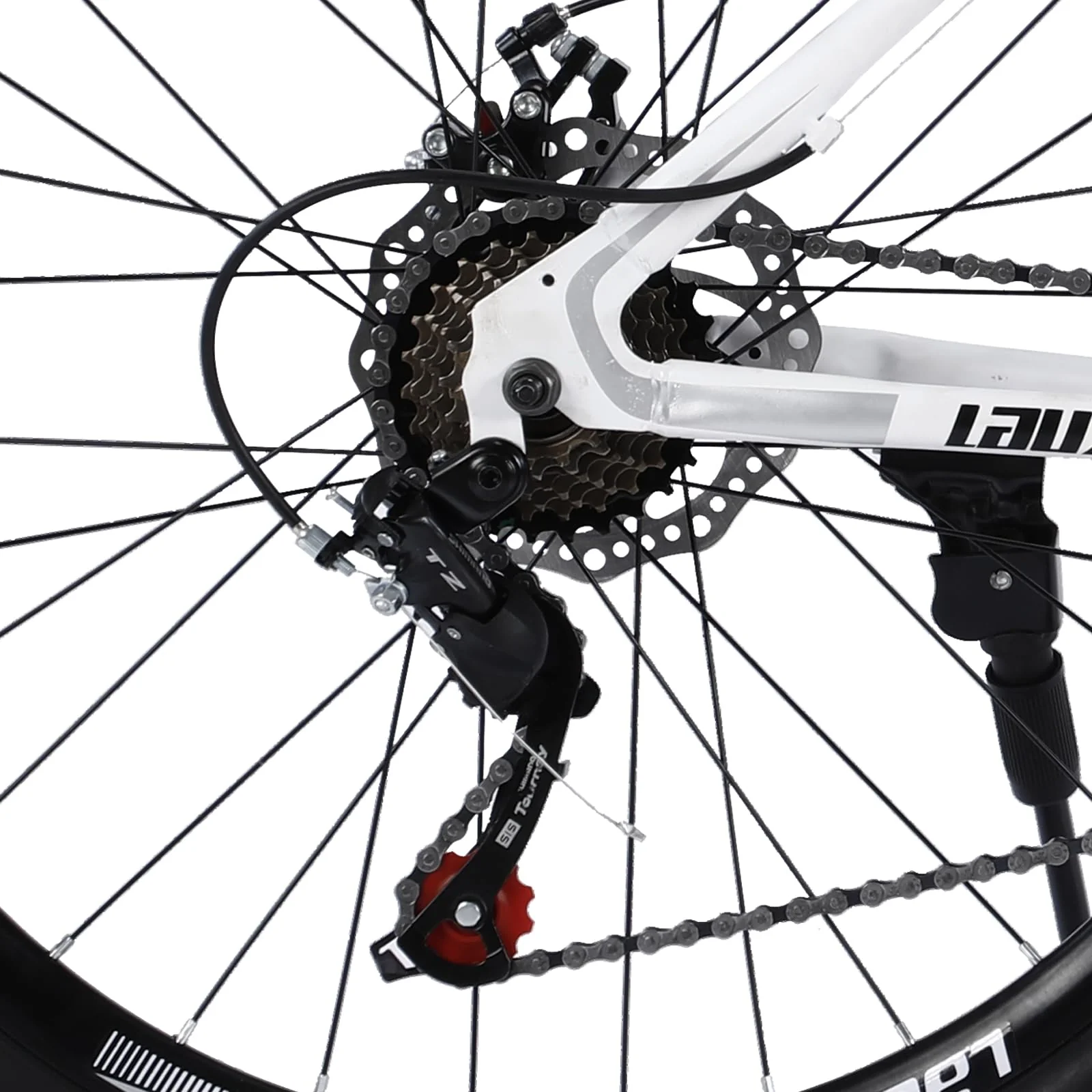 28 Zoll Herren Mountainbike MTB 21 Gang Shimano Schaltung Stahl Diamantrahmen 45 cm Weiss Federgabel Scheibenbremsen Hardtail Fahrrad Fuer Erwachsene - Image 7