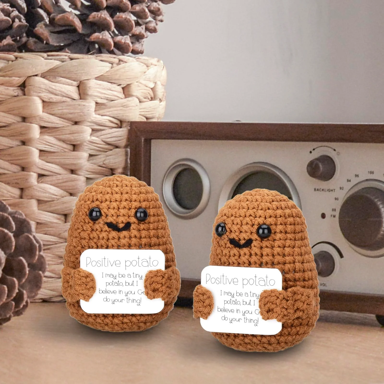 2er Pack Positive Potato Pocket Hug Geschenk, DealKits Lustige Plüschtiere Strickwolle Positive Kartoffel Puppe, Mutmacher Glückbringer für Kinder, Freundinnen, Familie, Frauen - Image 5