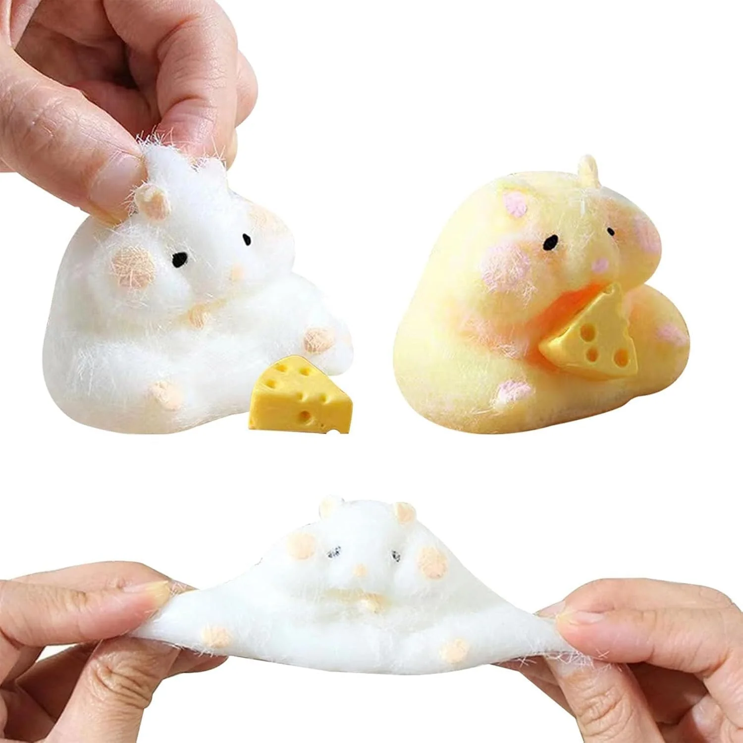 2Pcs Cartoon Hamster Squeeze Spielzeug, umweltfreundliche Silikon Stress Relief Spielzeug, weiche Gadgets, sensorische Spielzeug, Geschenke für Kinder über 6 Jahre alt (Hamster) - Image 2