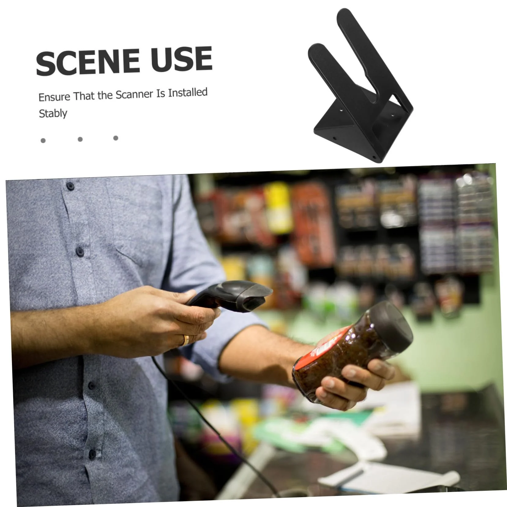2st Scannerhalterung Rack Für Etikettenleser Scannerständer Für Den Schreibtisch Handscanner-Rack Scanner-autohalterung Rasierständer USB-Scanner Scanner Für Computer Black Plastik OUNONA - Image 5
