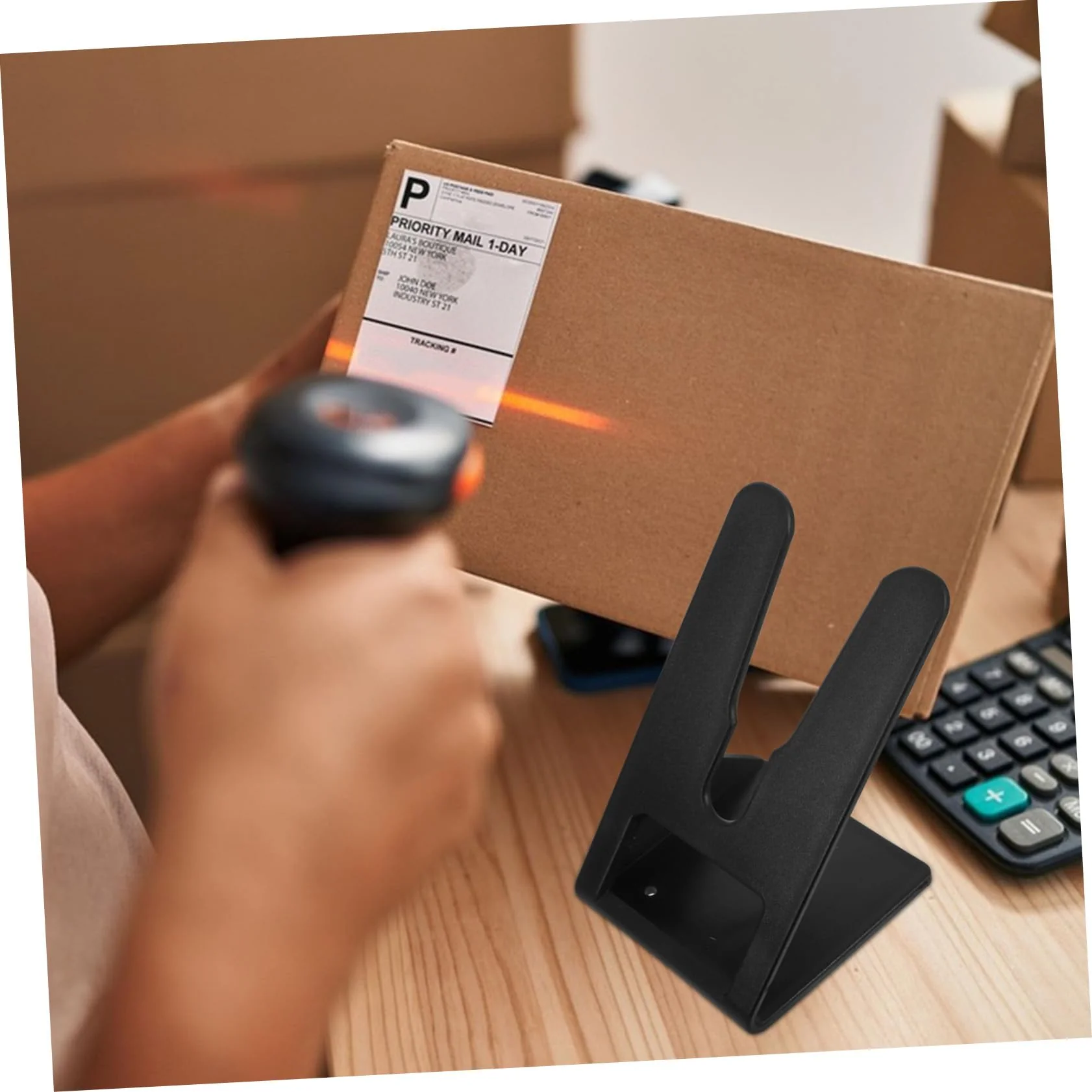 2st Scannerhalterung Rack Für Etikettenleser Scannerständer Für Den Schreibtisch Handscanner-Rack Scanner-autohalterung Rasierständer USB-Scanner Scanner Für Computer Black Plastik OUNONA - Image 7